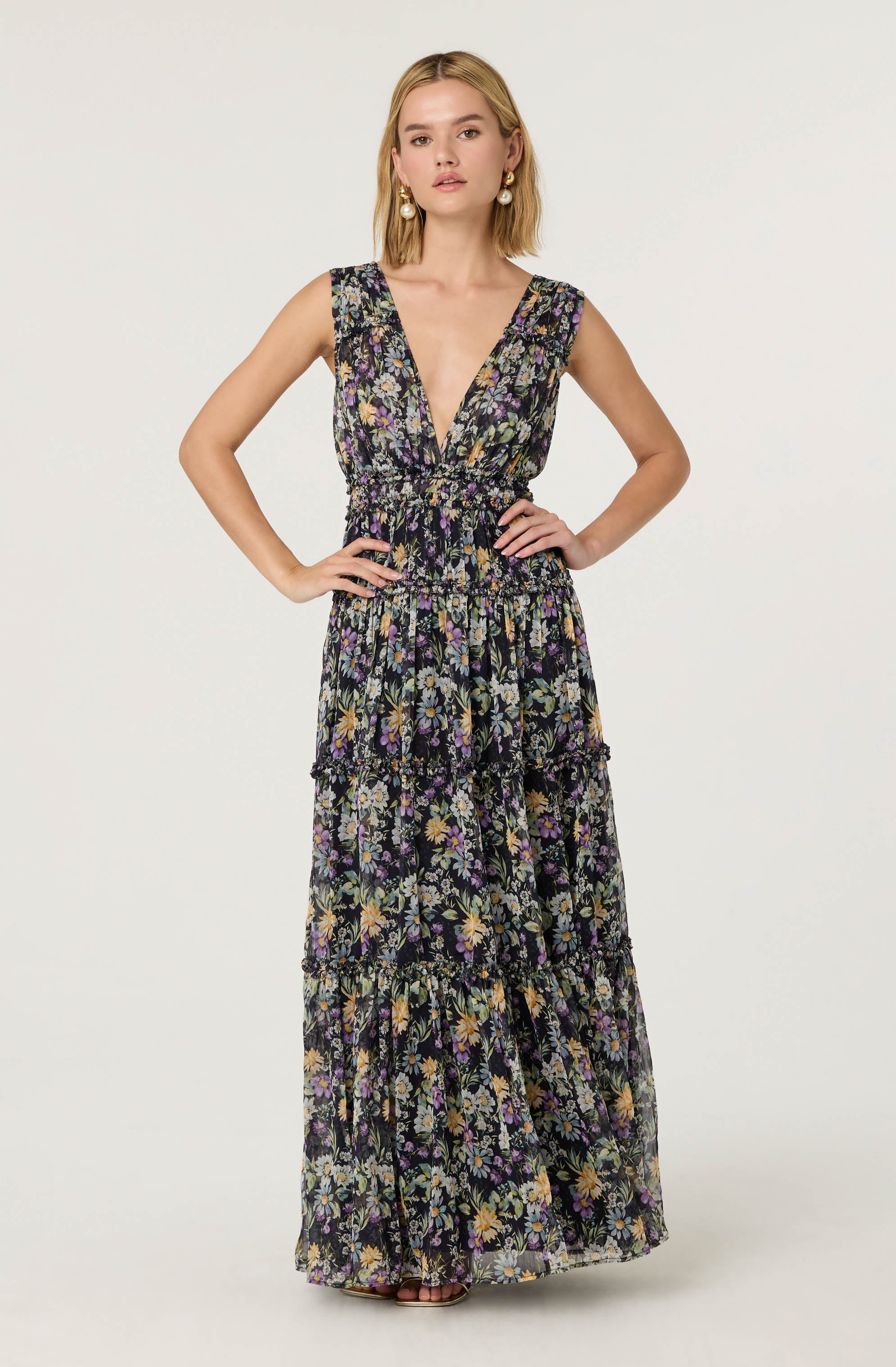 Edessa Tiered Ruffle Maxi Dress