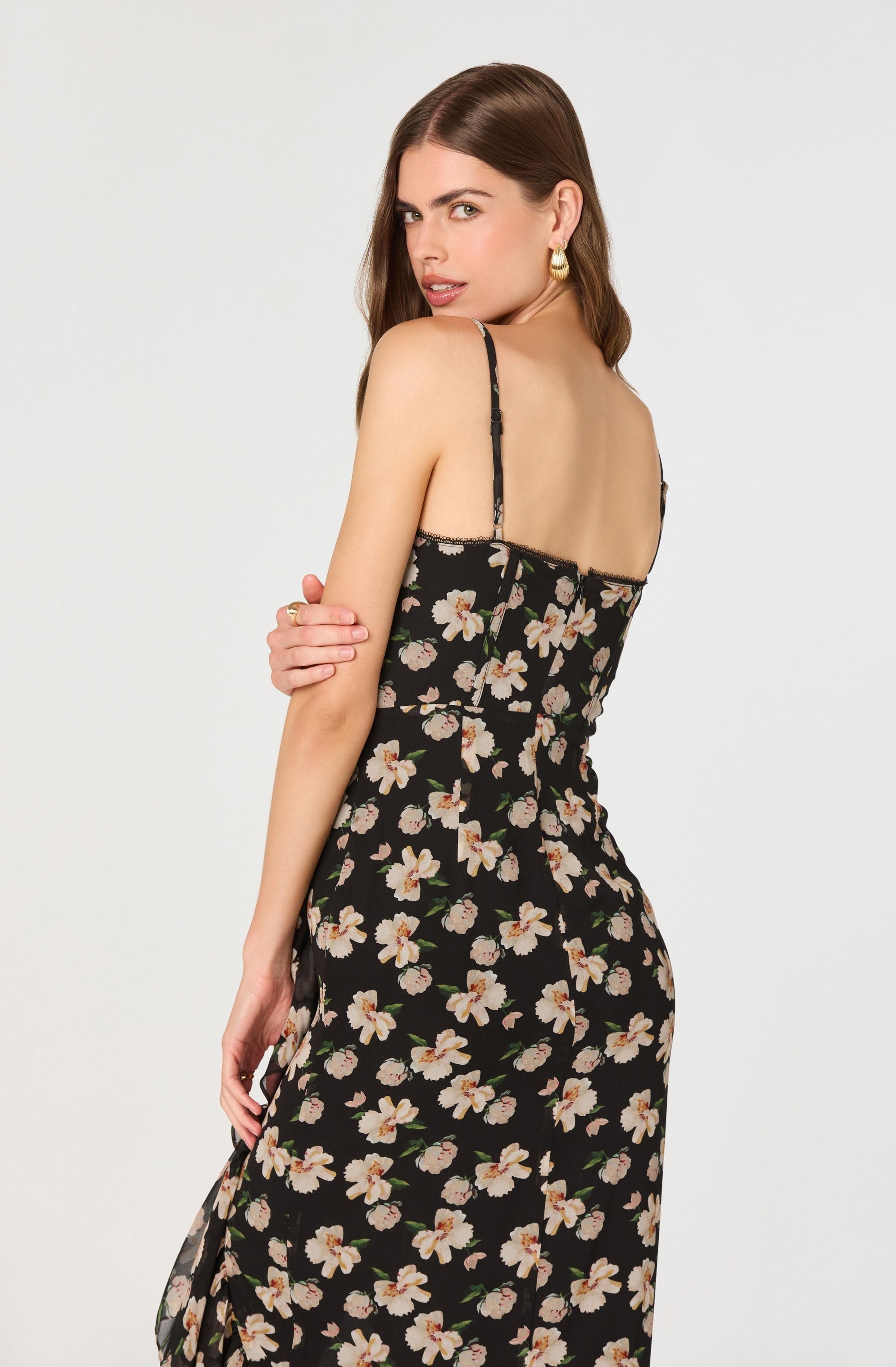 Brisbane Asymmetrical Floral Midi Dress