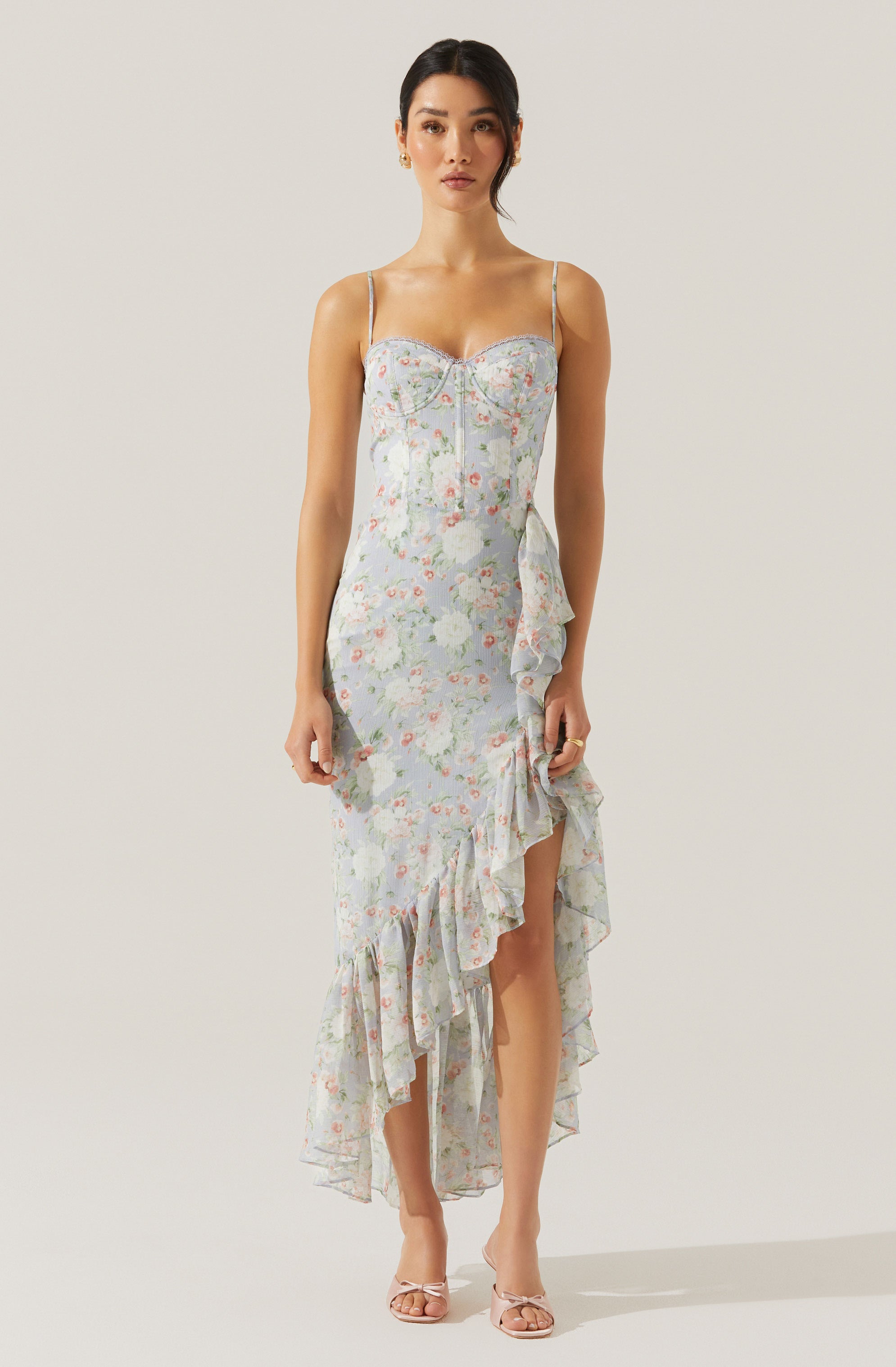 Brisbane Asymmetrical Floral Midi Dress