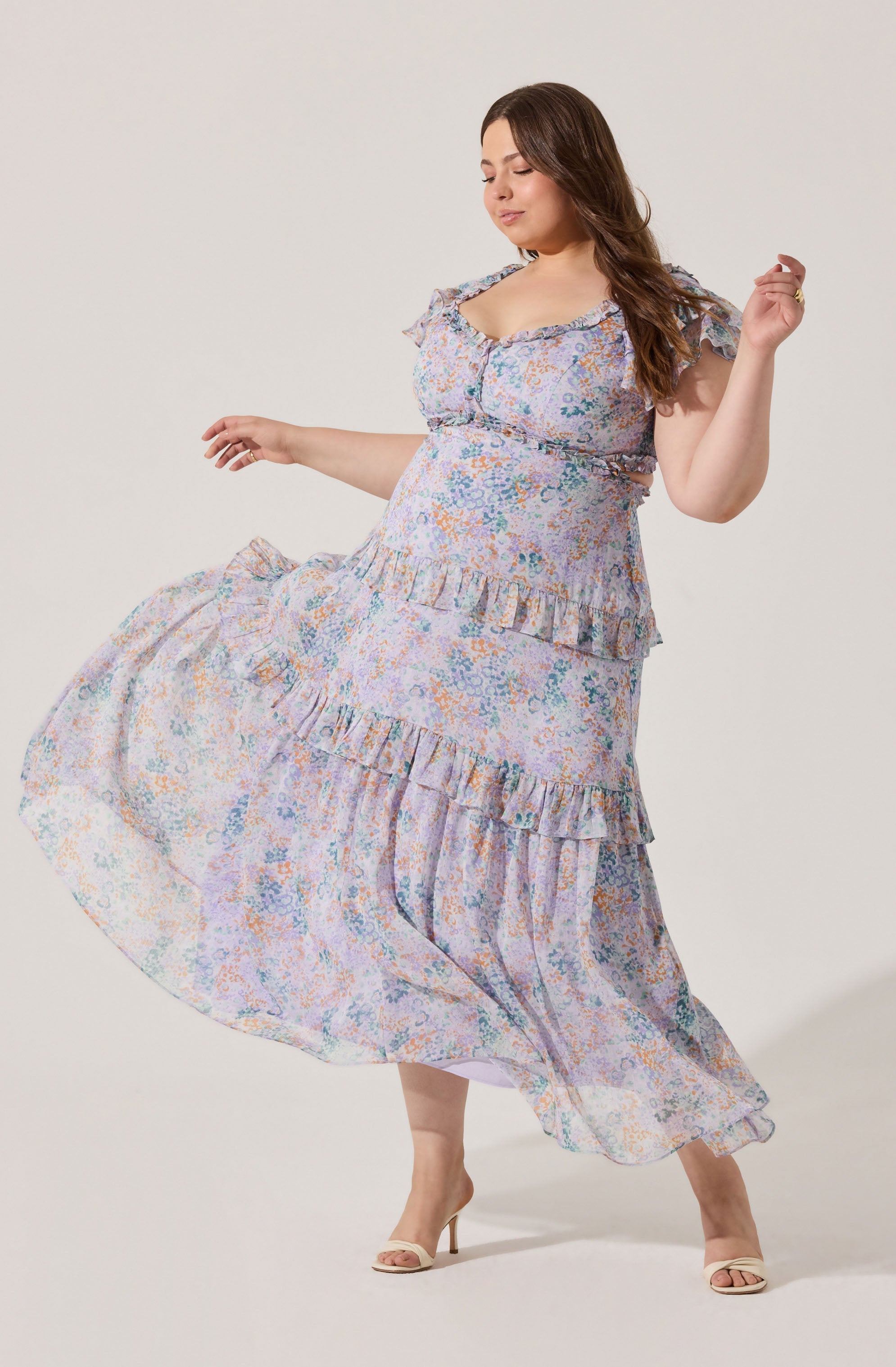 Mable Floral Tiered Ruffle Maxi Dress