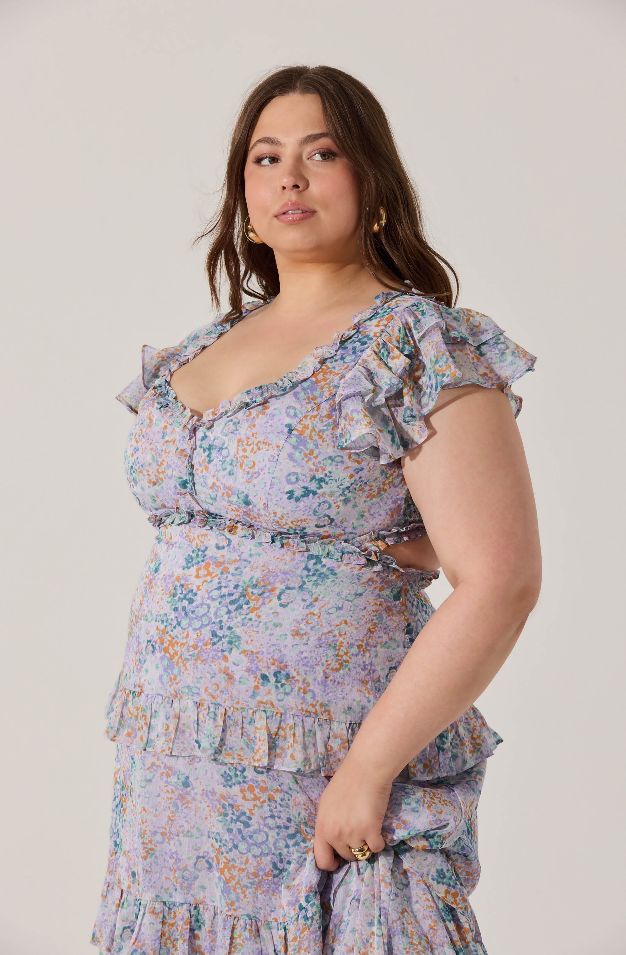 Mable Floral Tiered Ruffle Maxi Dress