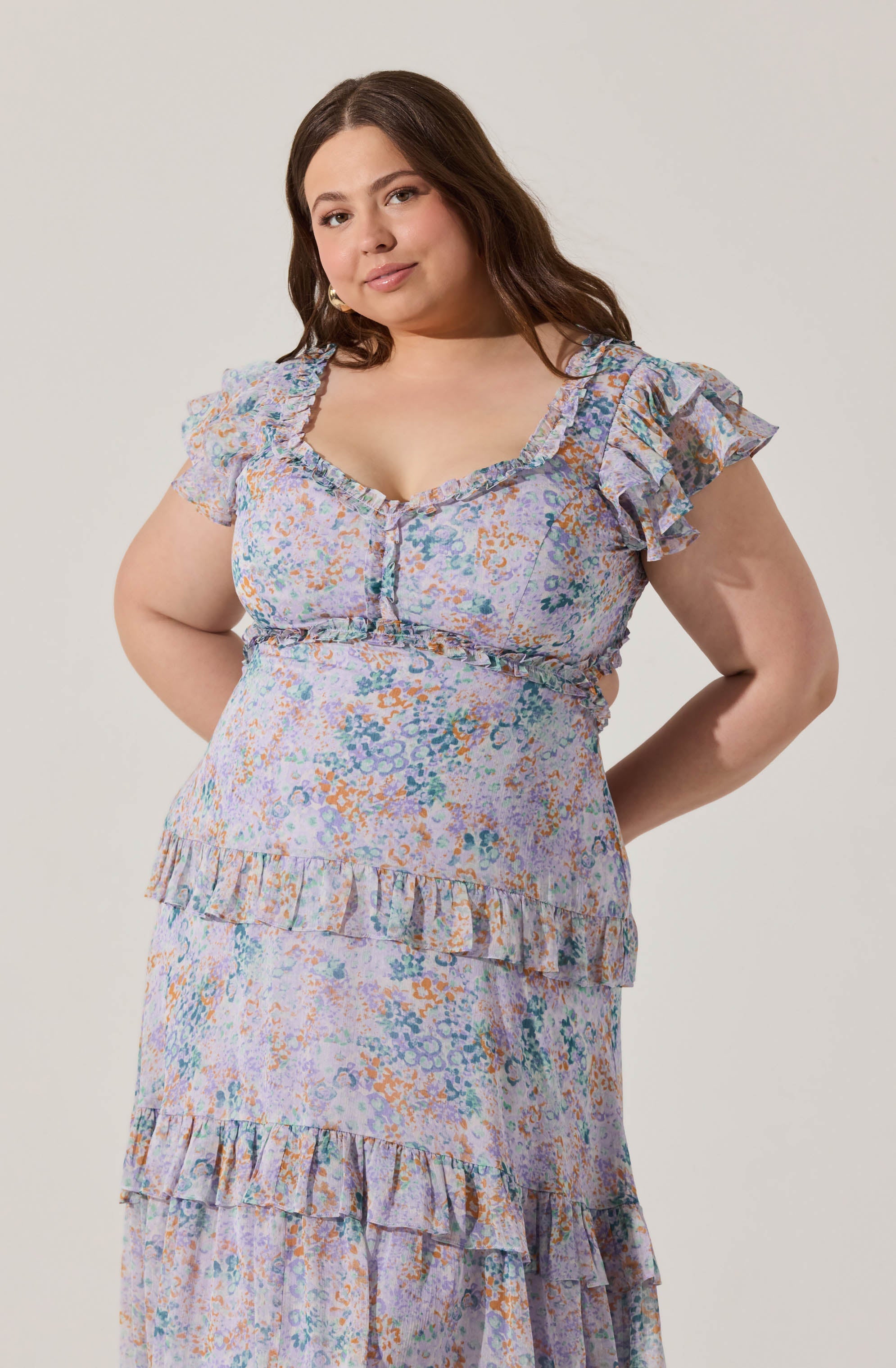 Mable Floral Tiered Ruffle Maxi Dress