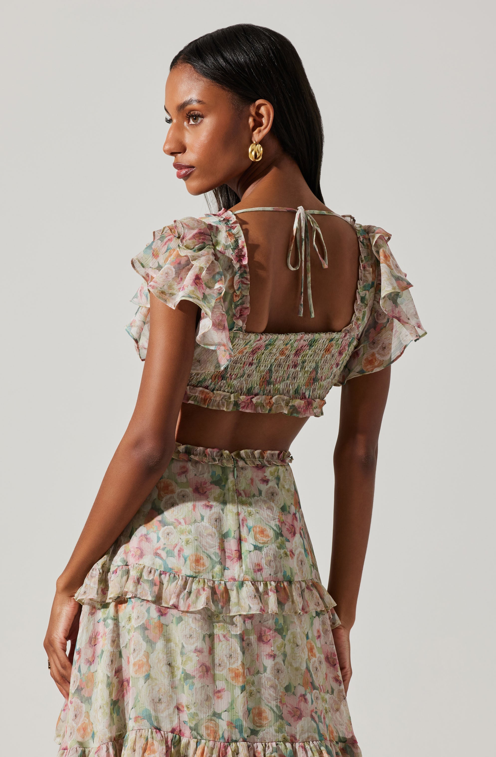 Mable Floral Tiered Ruffle Maxi Dress