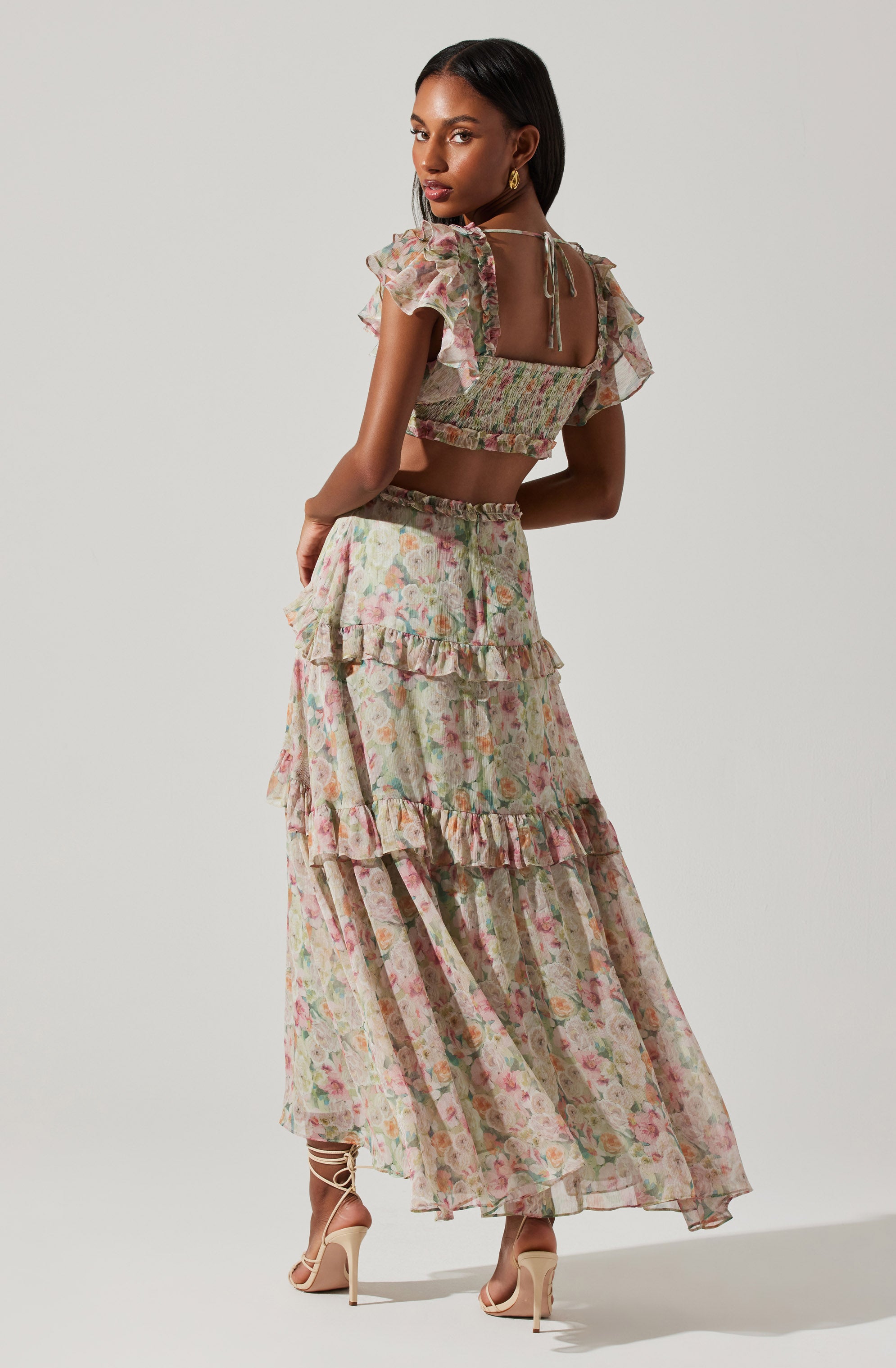 Mable Floral Tiered Ruffle Maxi Dress