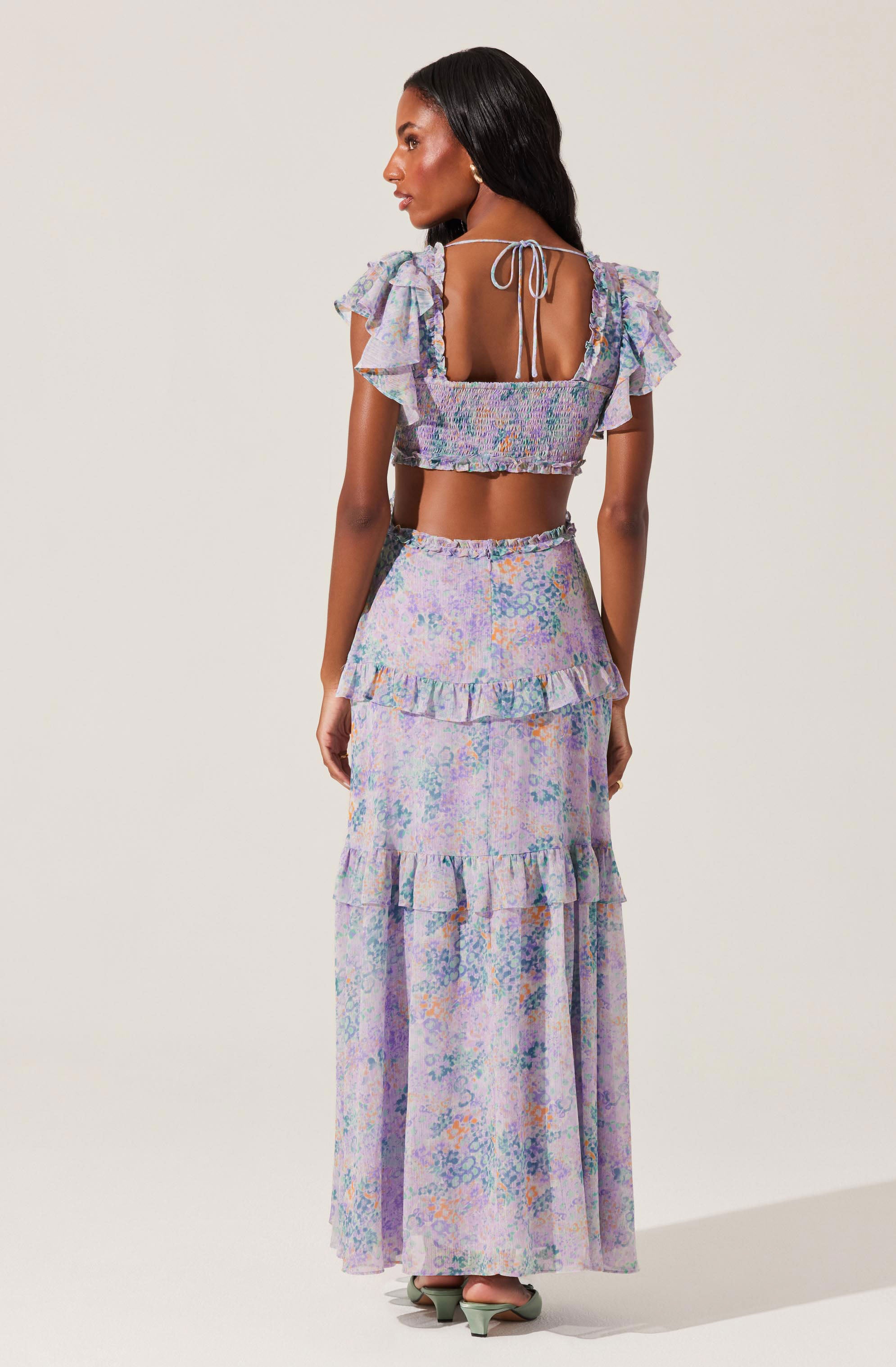 Mable Floral Tiered Ruffle Maxi Dress