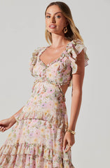 Mable Floral Tiered Ruffle Maxi Dress