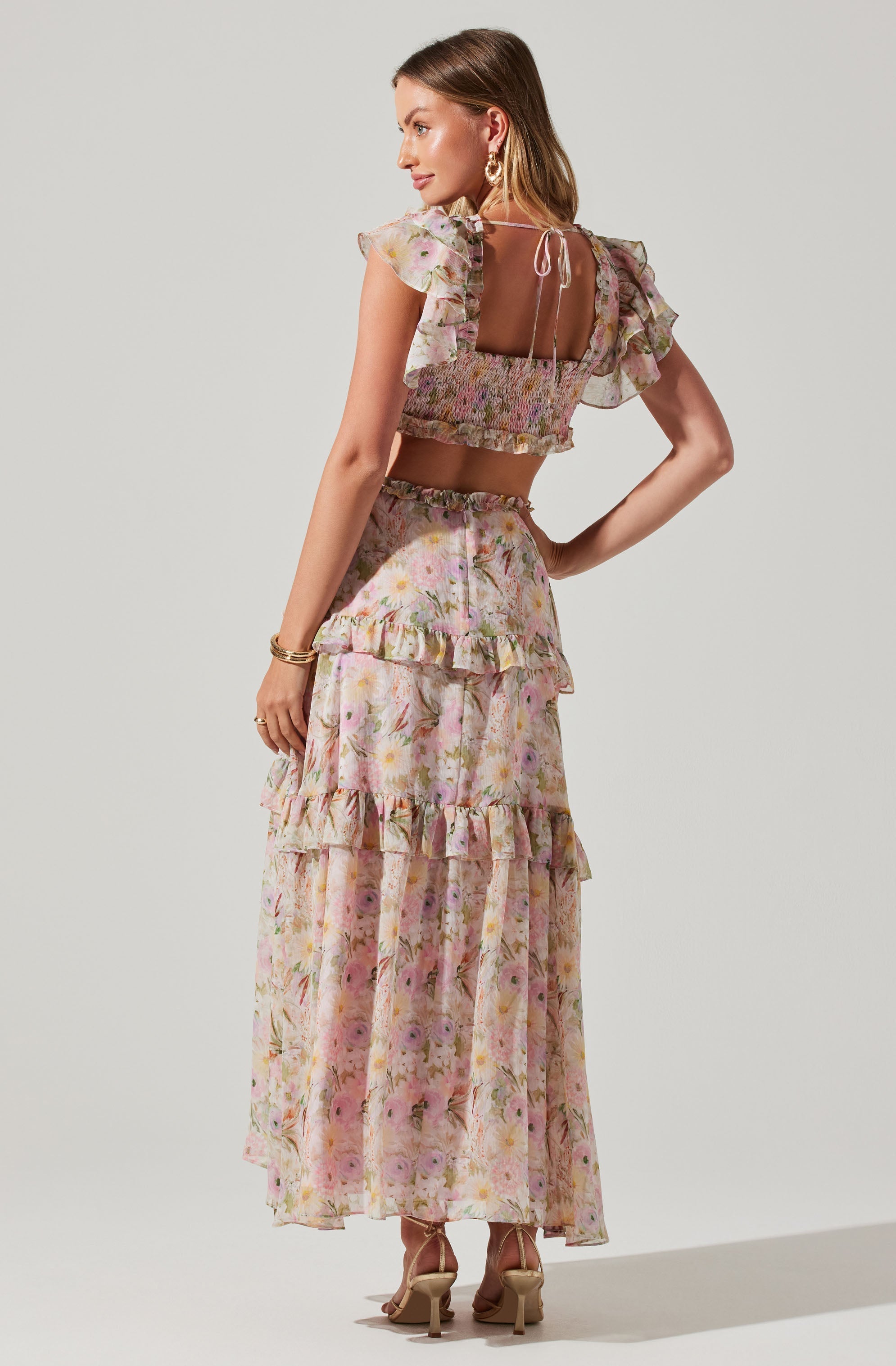Mable Floral Tiered Ruffle Maxi Dress