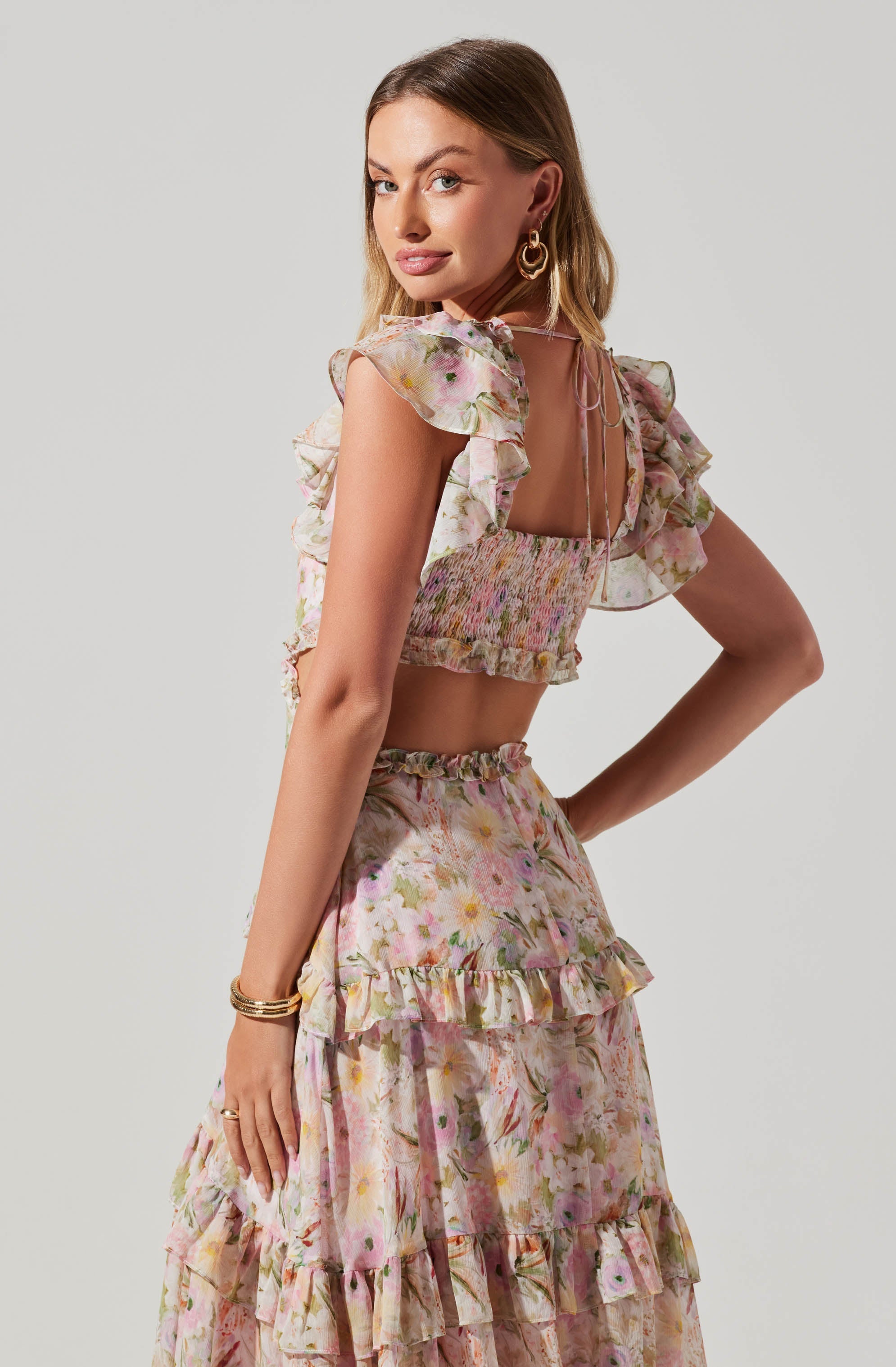 Mable Floral Tiered Ruffle Maxi Dress