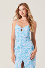 Palmero Floral Ruched Midi Dress