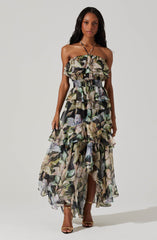 Elena Floral Halter Maxi Dress