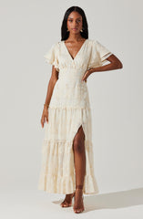 Junia Embroidered Tiered Maxi Dress