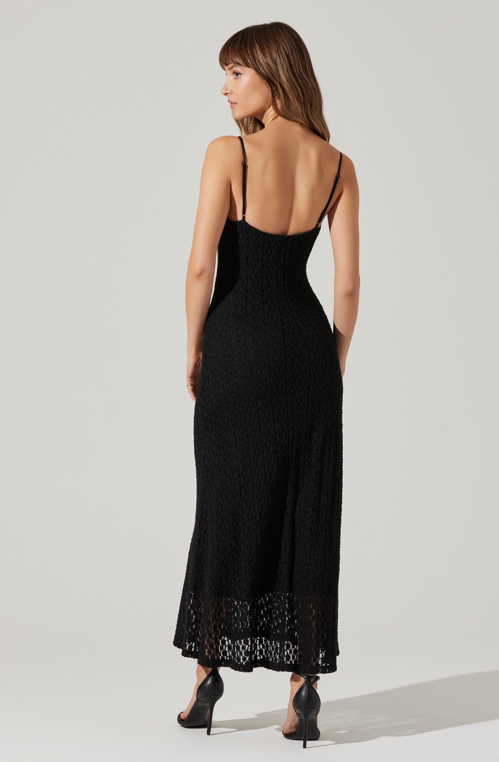 Renaisse Textured Maxi Dress