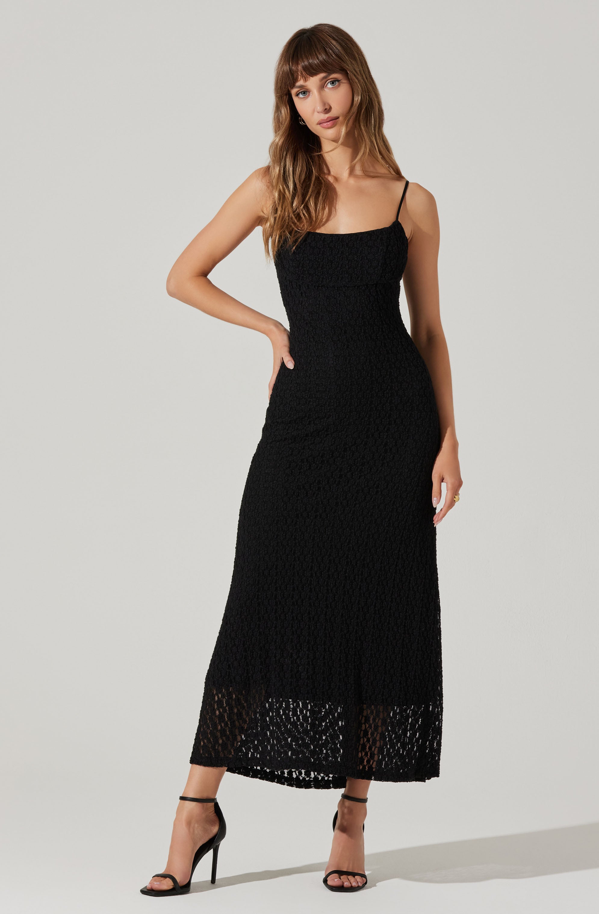 Renaisse Textured Maxi Dress