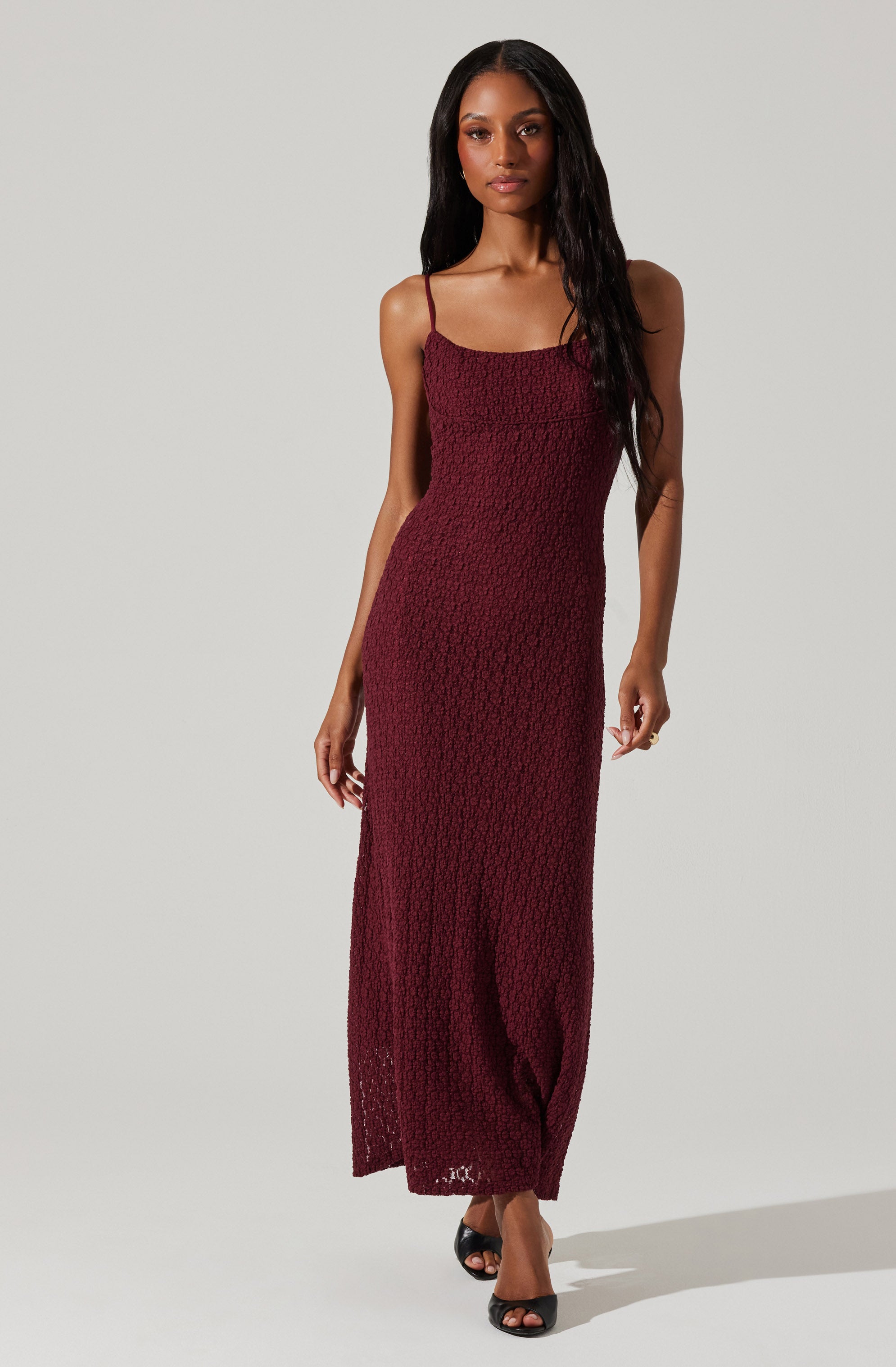 Renaisse Textured Maxi Dress