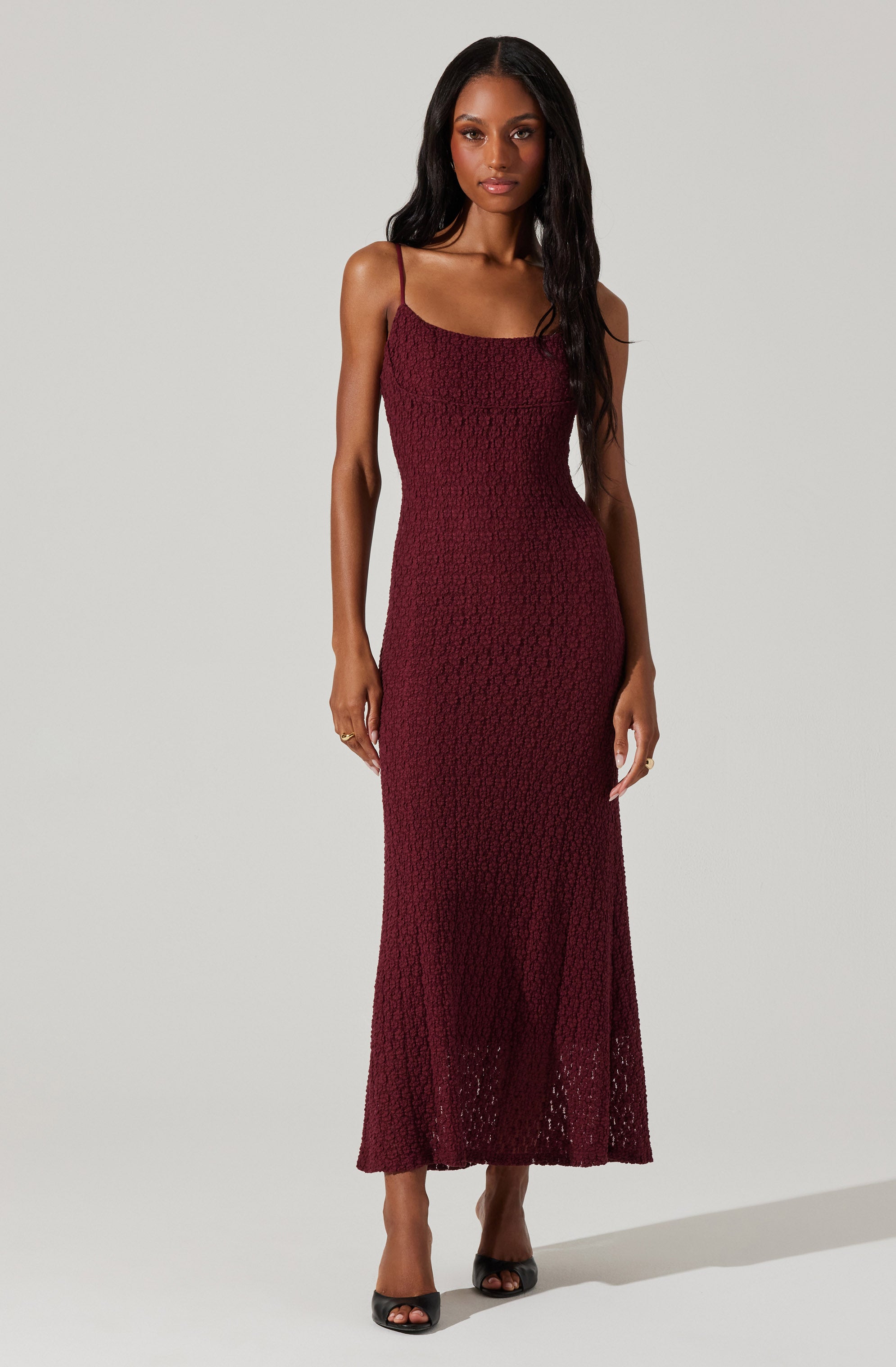 Renaisse Textured Maxi Dress