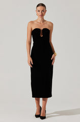 Arista Sweetheart Velvet Midi Dress
