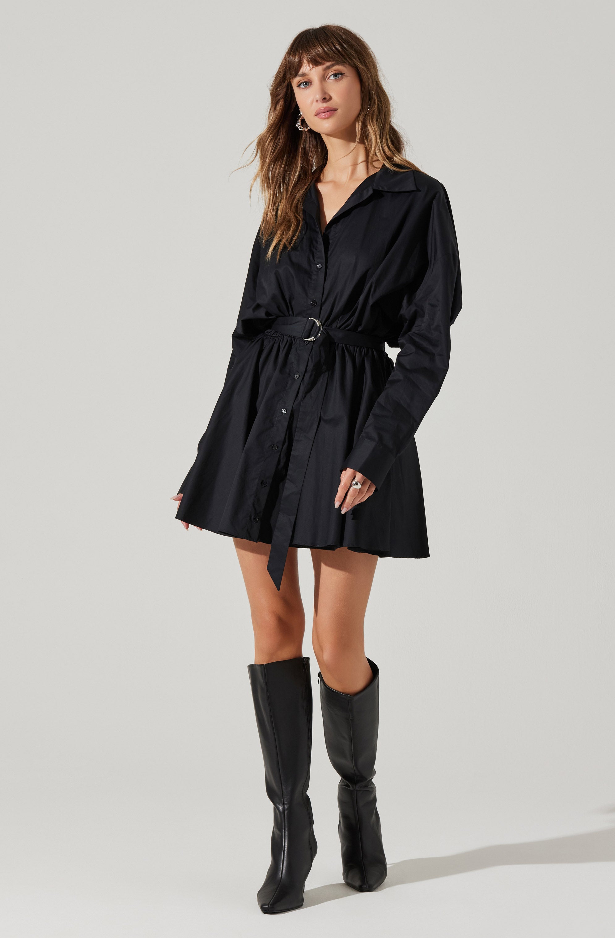 Winica Belted Mini Shirtdress
