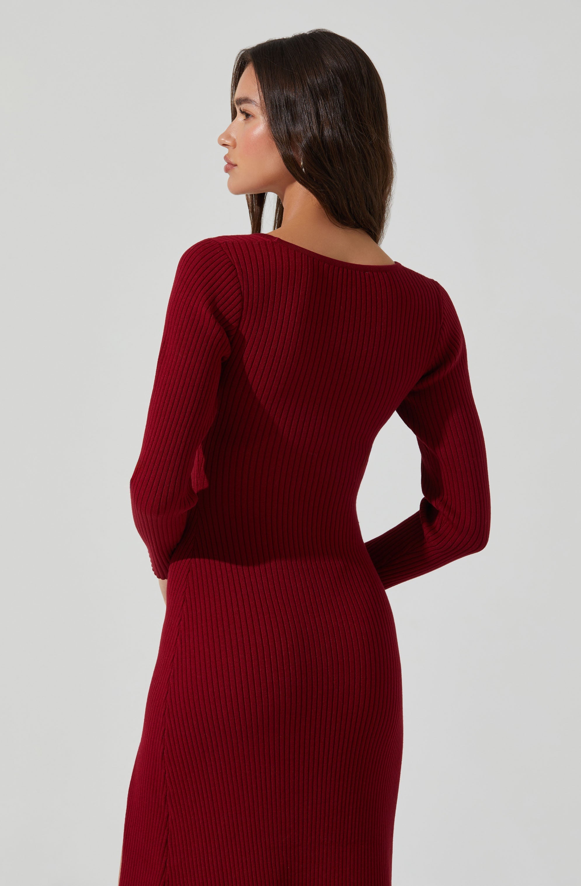 Kylie Ribbed Midi Sweater Dress