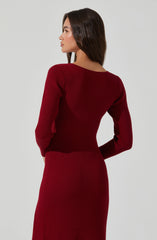 Kylie Ribbed Midi Sweater Dress