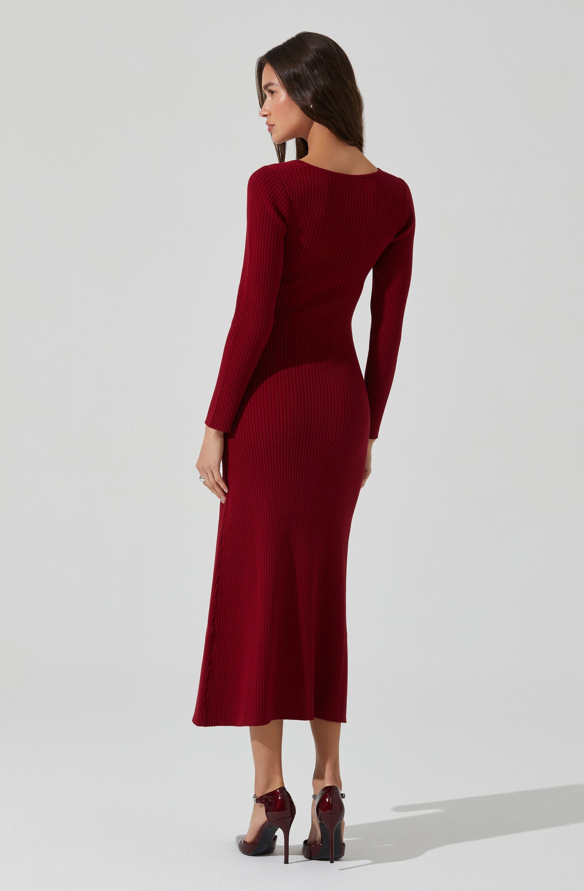 Kylie Ribbed Midi Sweater Dress