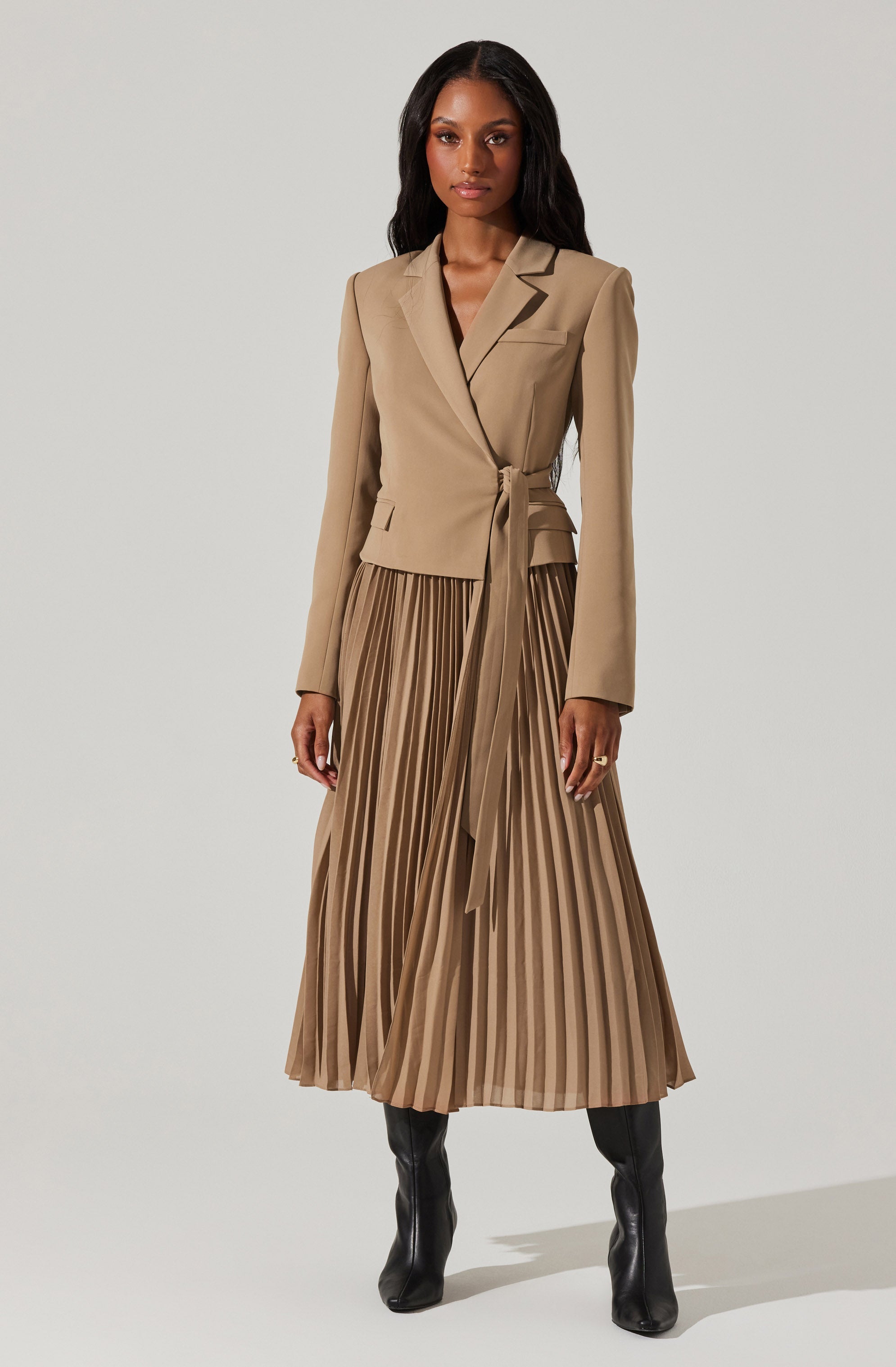 Sekani Mixed Media Wrap Dress