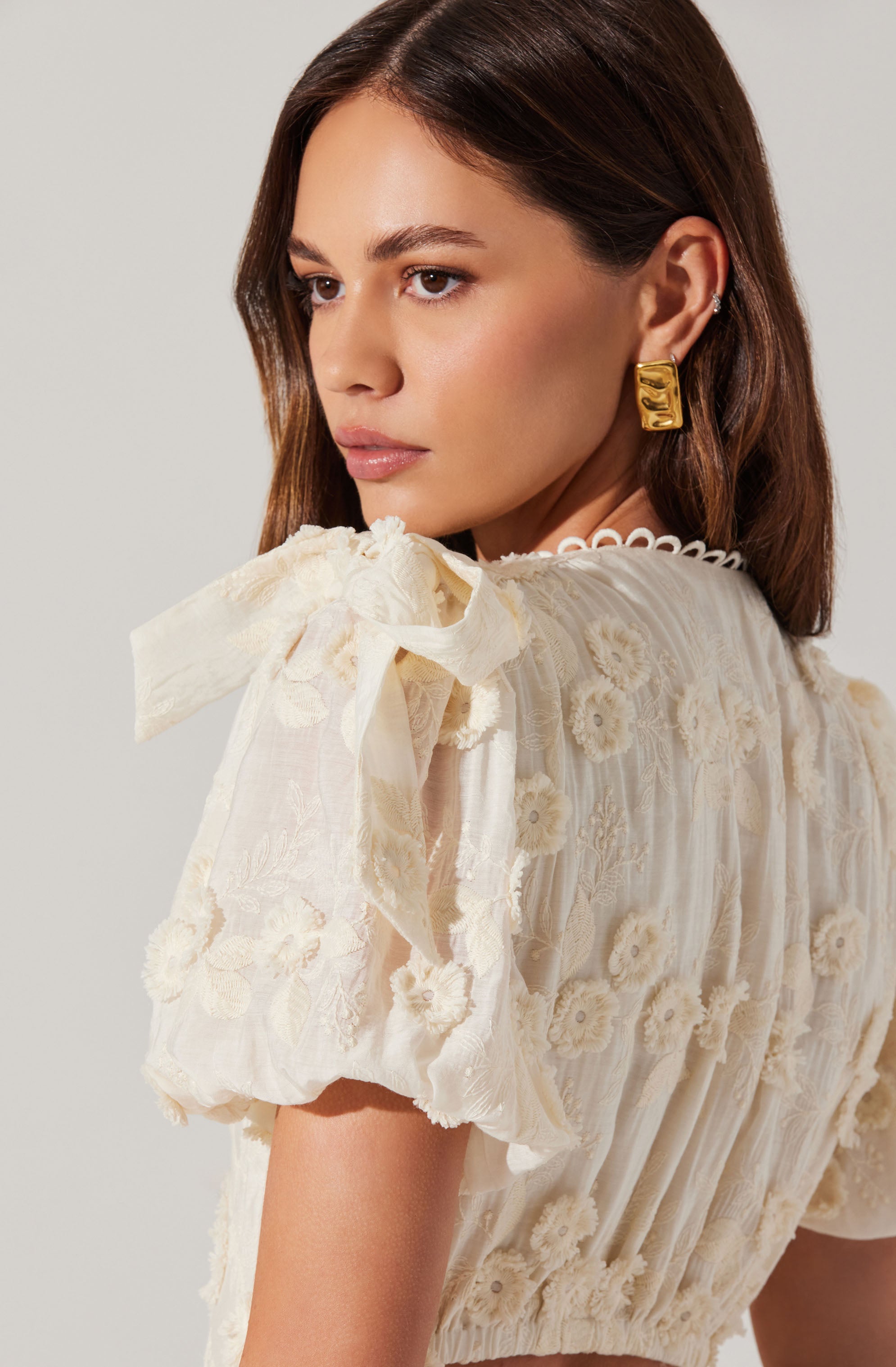 Arianell Embroidered Floral Tiered Dress