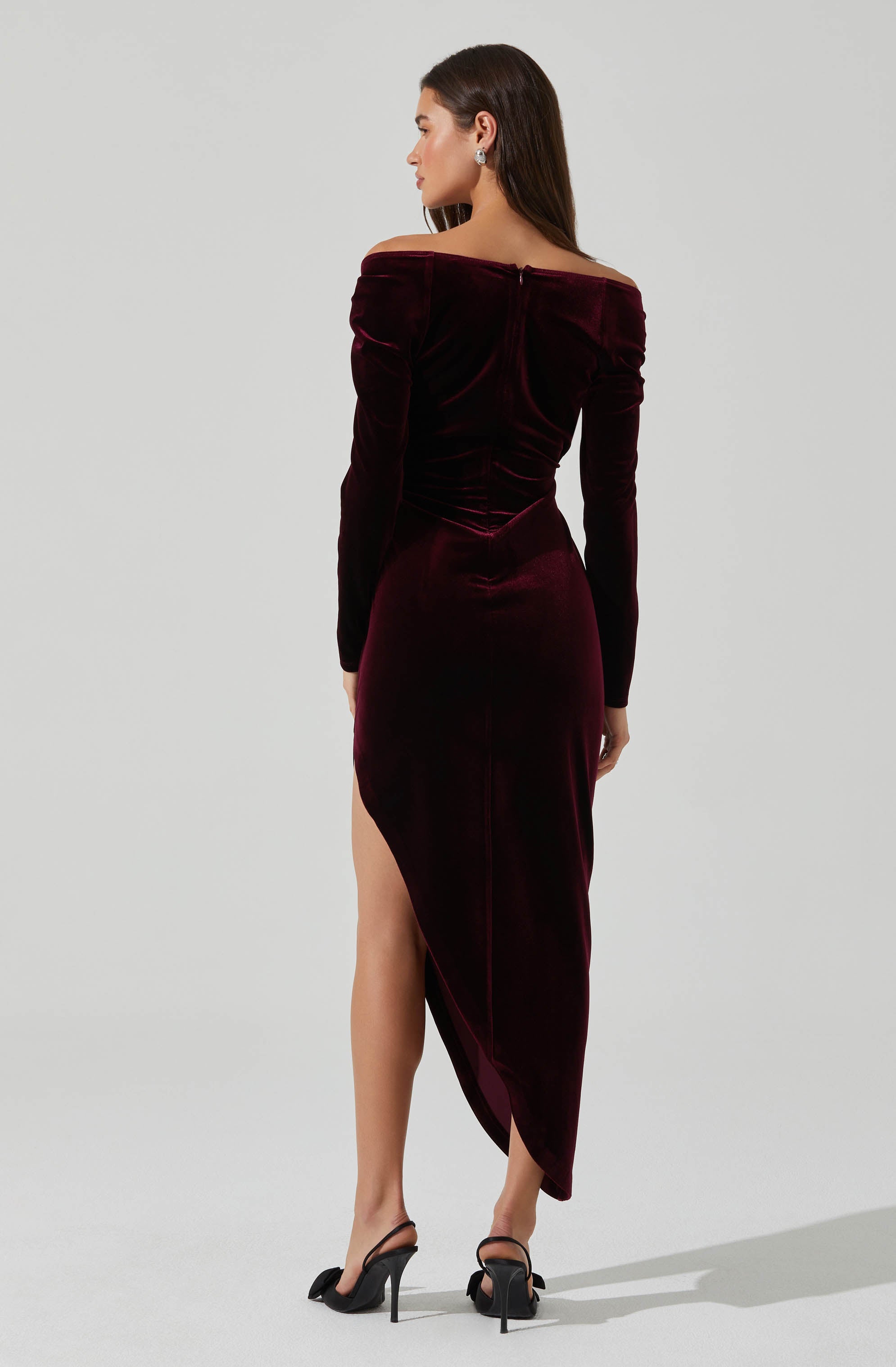 Sirica Velvet Off Shoulder Dress