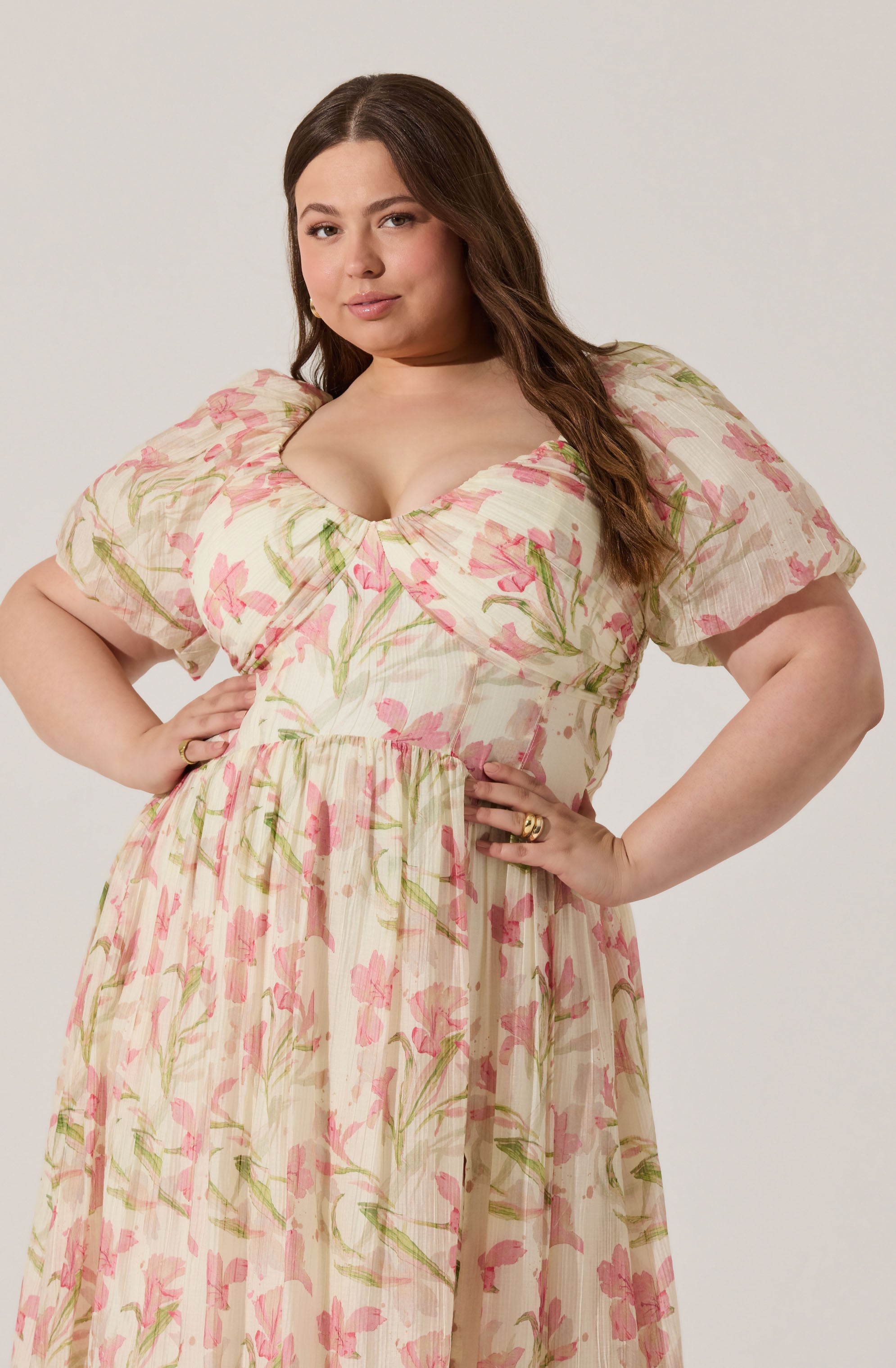 Sasilia Floral Puff Sleeve Dress