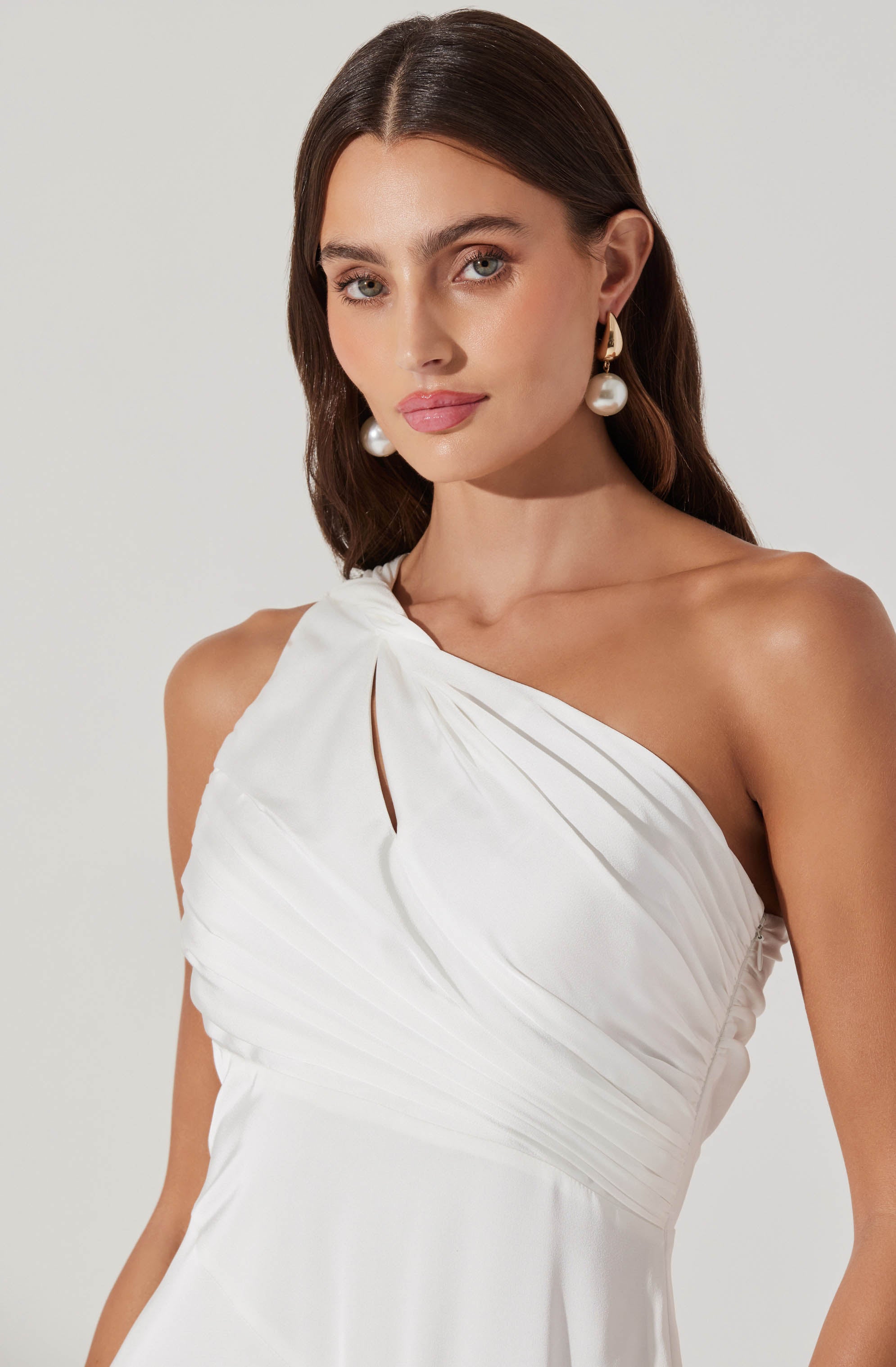Atoila One Shoulder Satin Maxi Dress