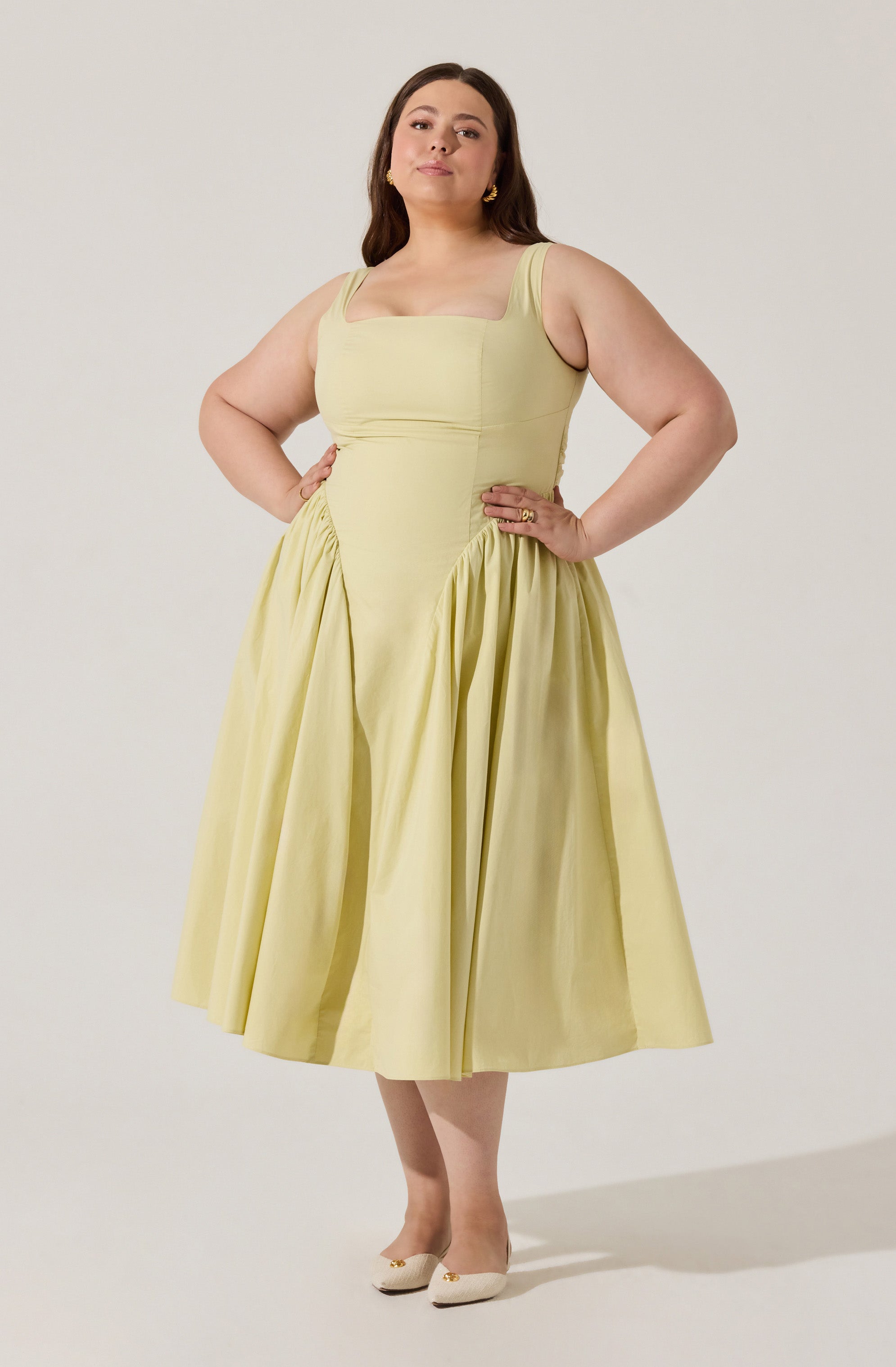 Vinya Poplin Drop Waist Dress