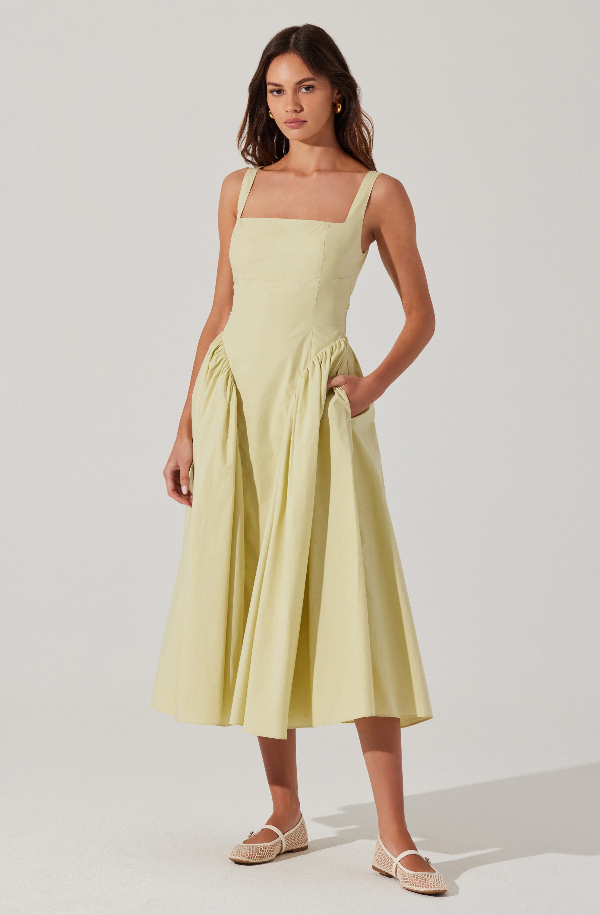 Vinya Poplin Drop Waist Dress