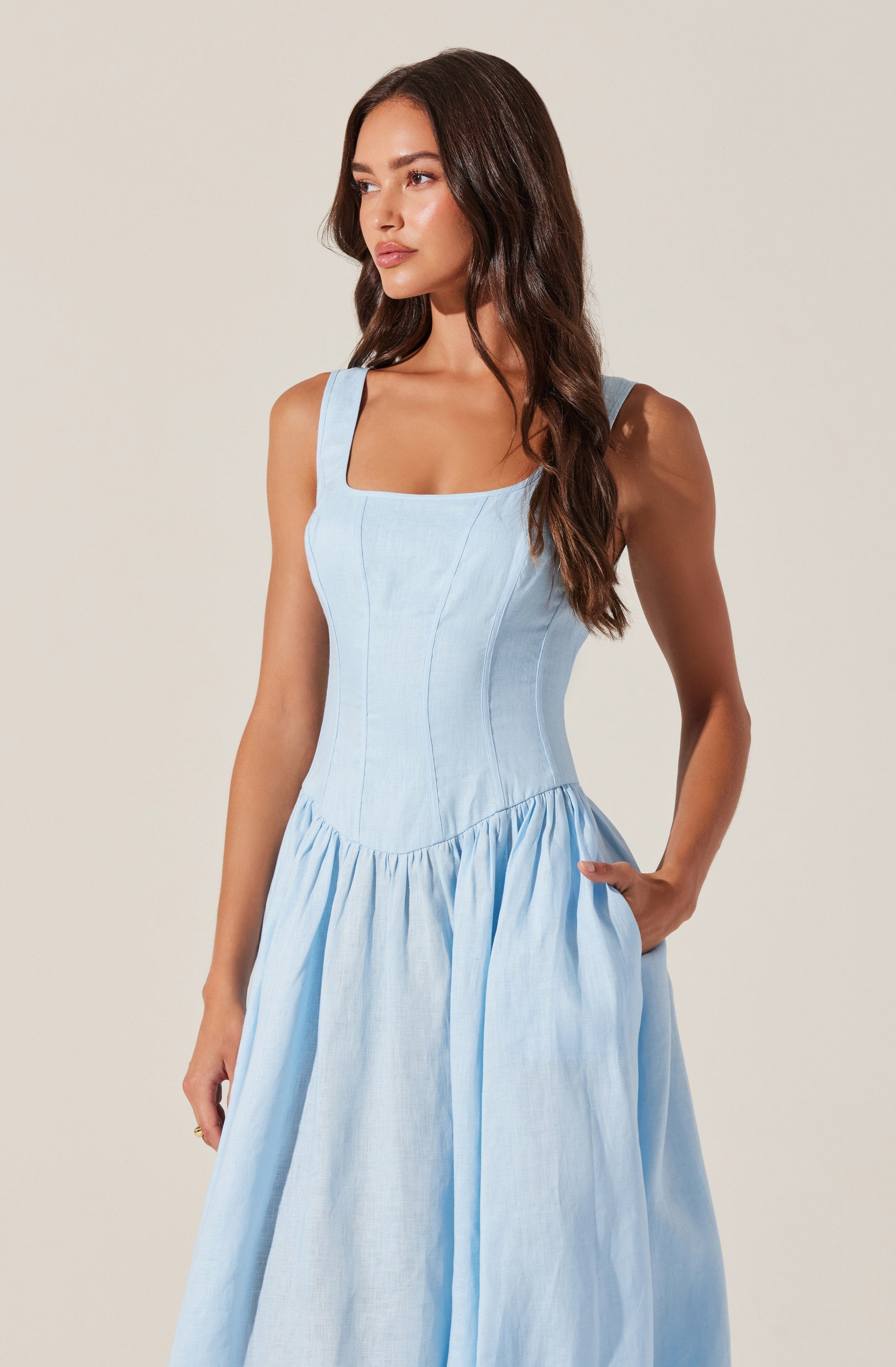 Thierry Linen Midi Dress