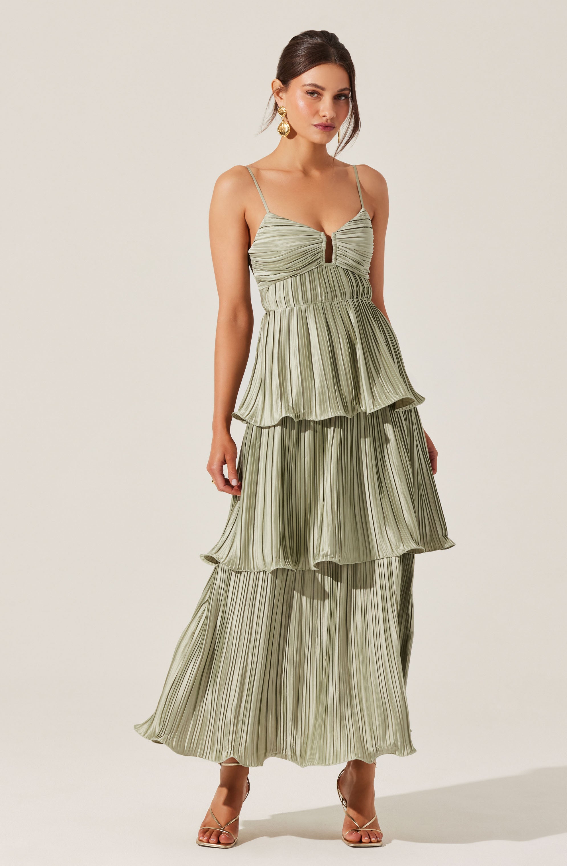 Lupin Pleated Tiered Maxi Dress