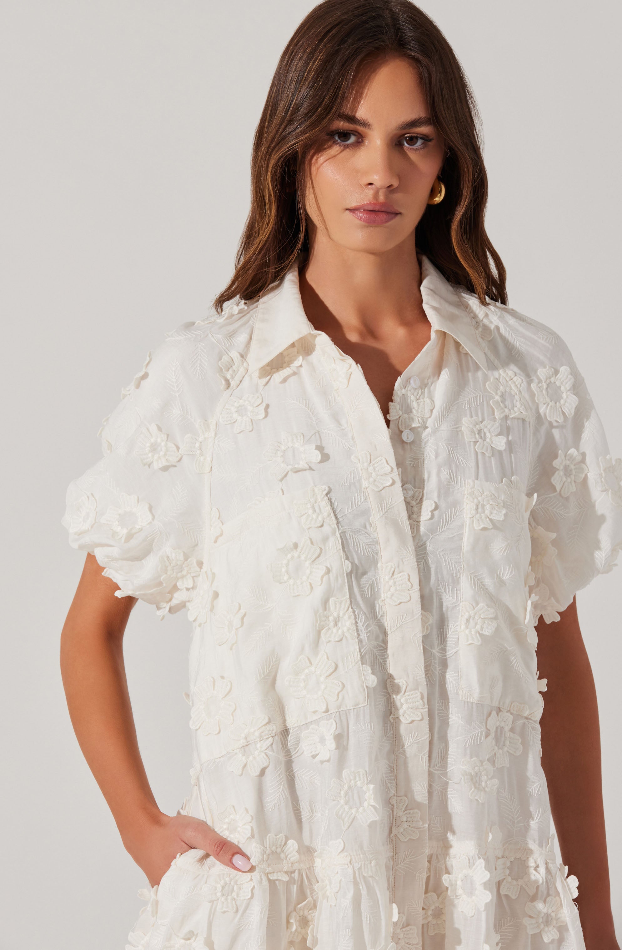 Aihara Floral Appliqué Dress