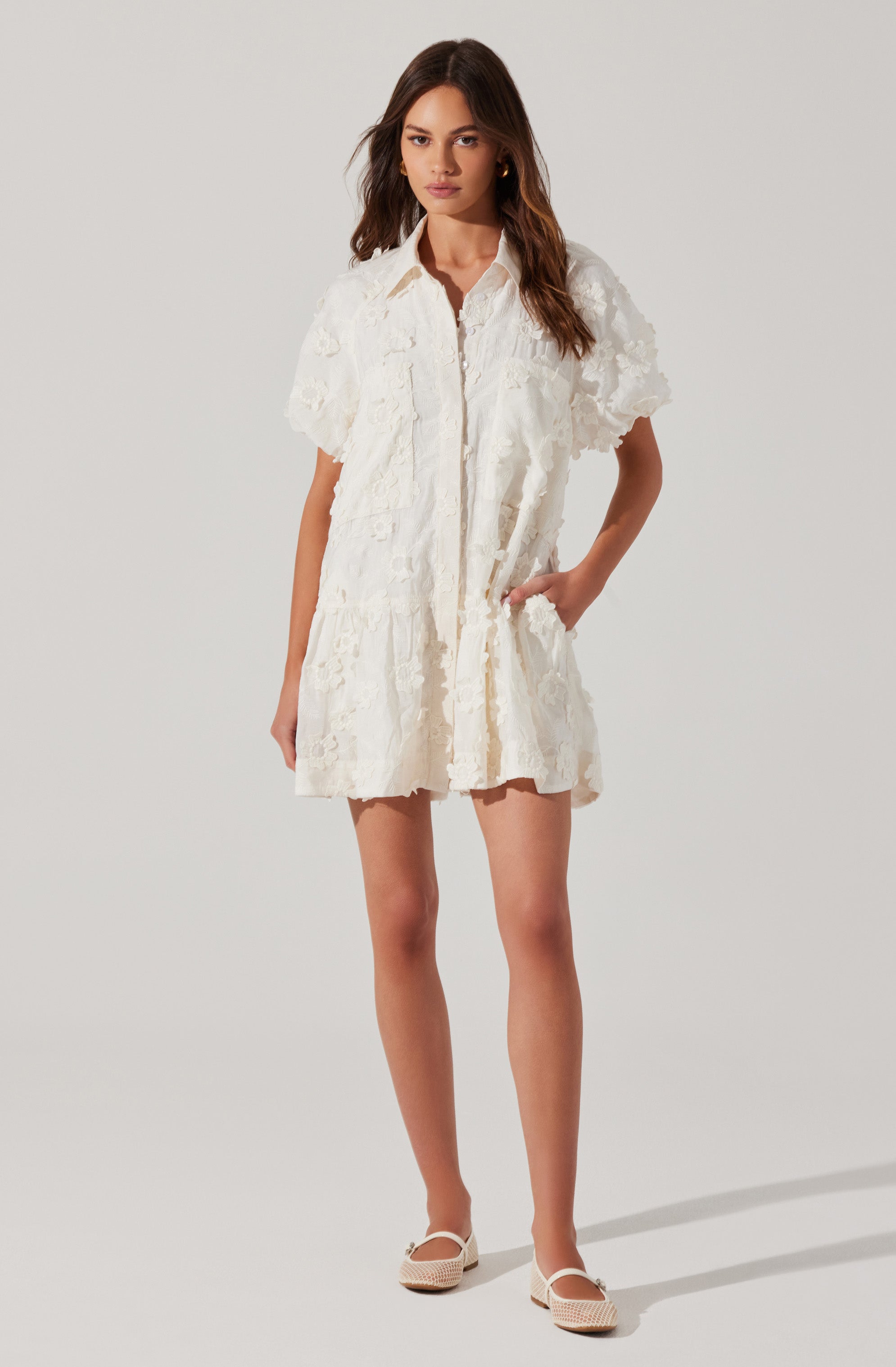 Aihara Floral Appliqué Dress