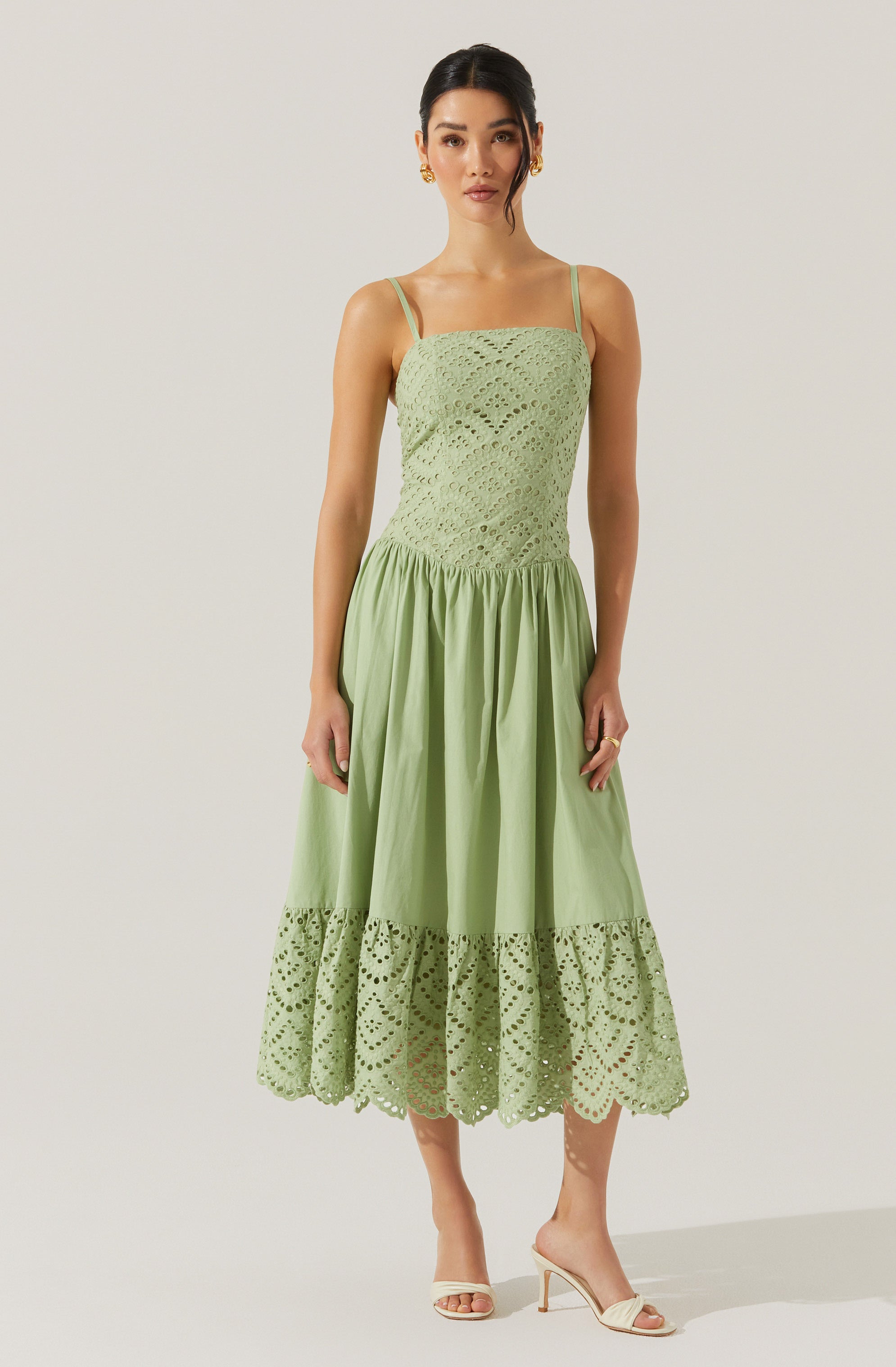Nathalia Eyelet Midi Dress
