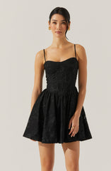 Linelly Jacquard Bustier Skater Dress