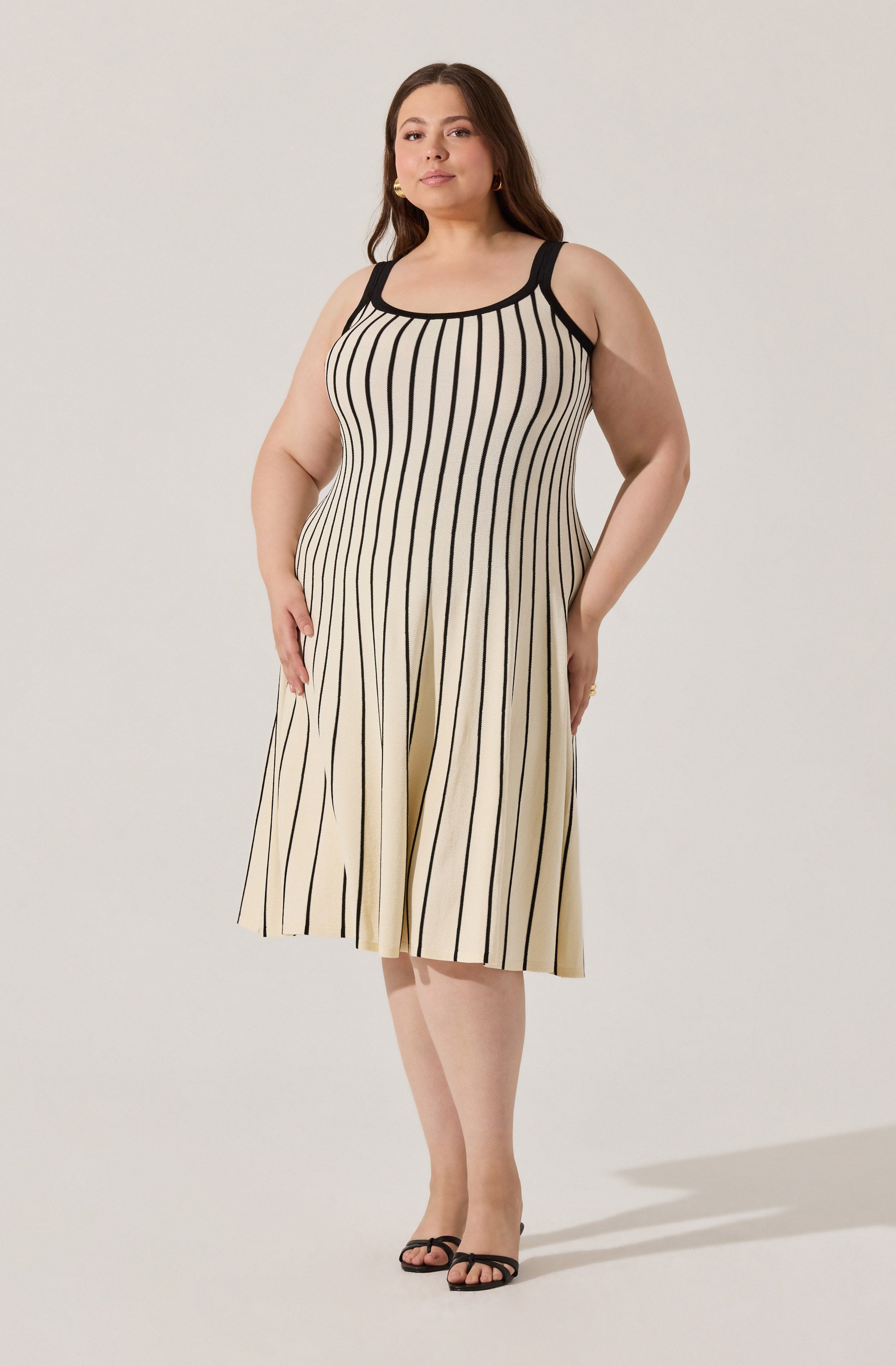 Irecia Stripe Sweater Midi Dress