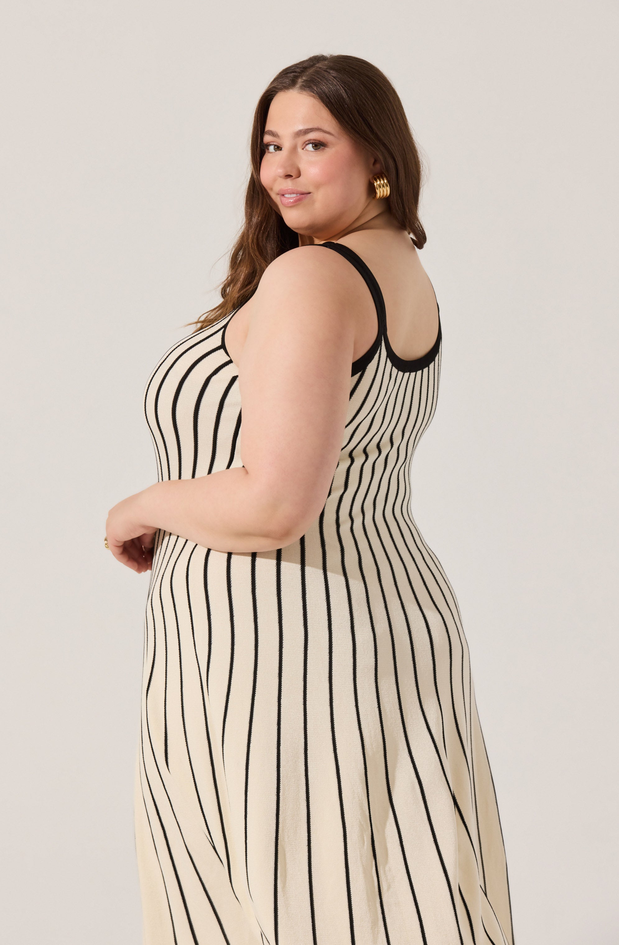 Irecia Stripe Sweater Midi Dress