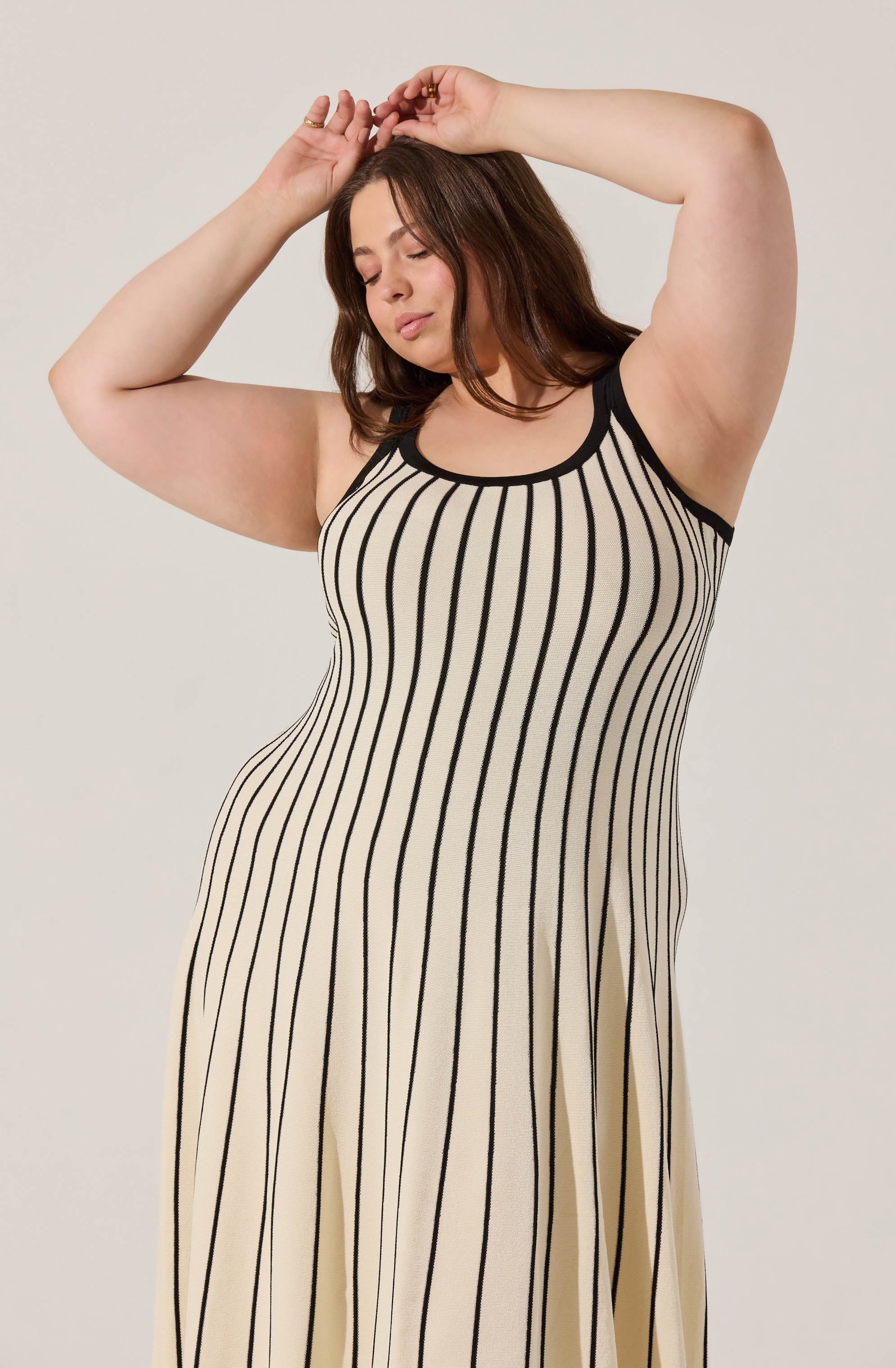 Irecia Stripe Sweater Midi Dress