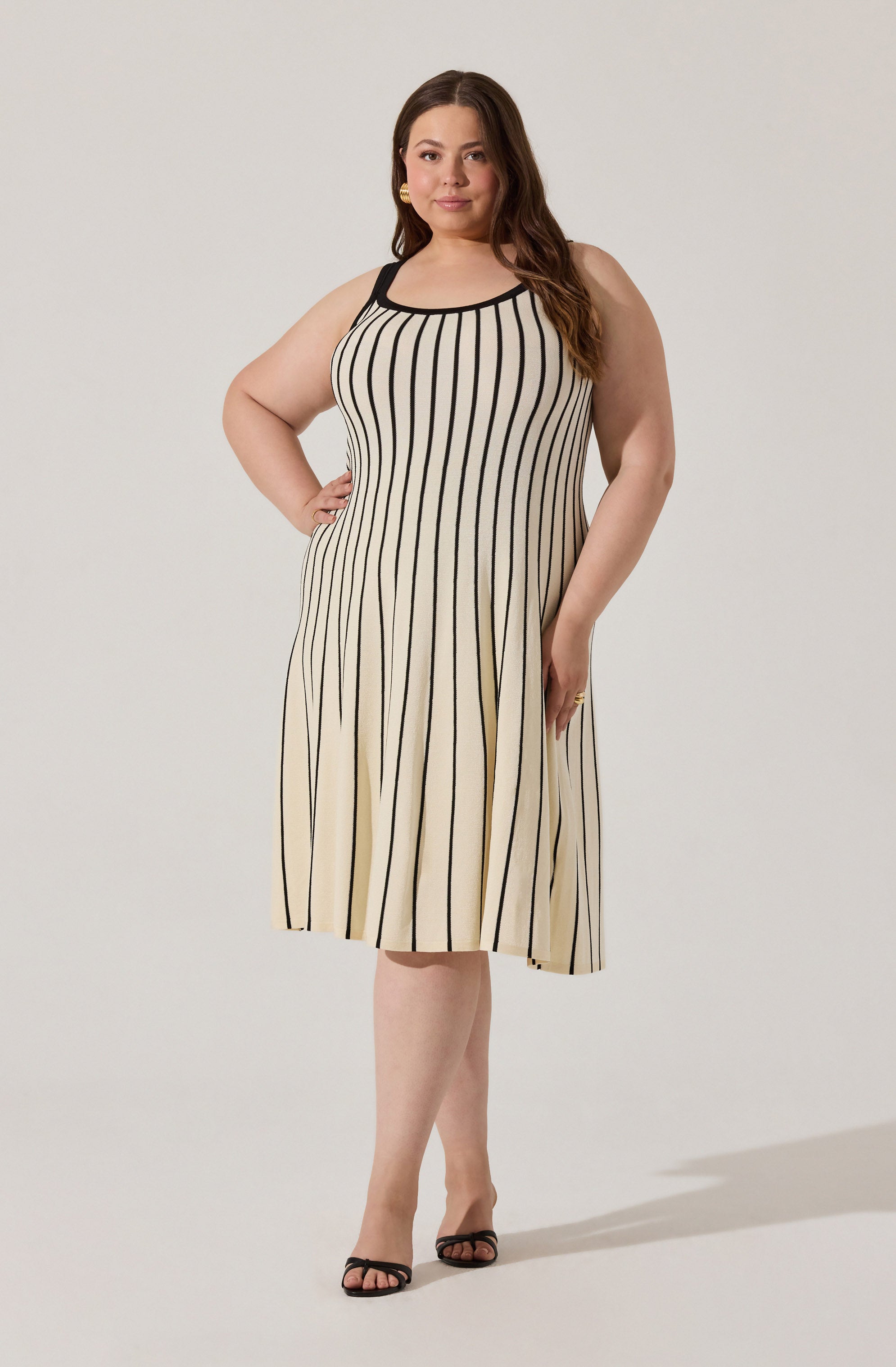 Irecia Stripe Sweater Midi Dress