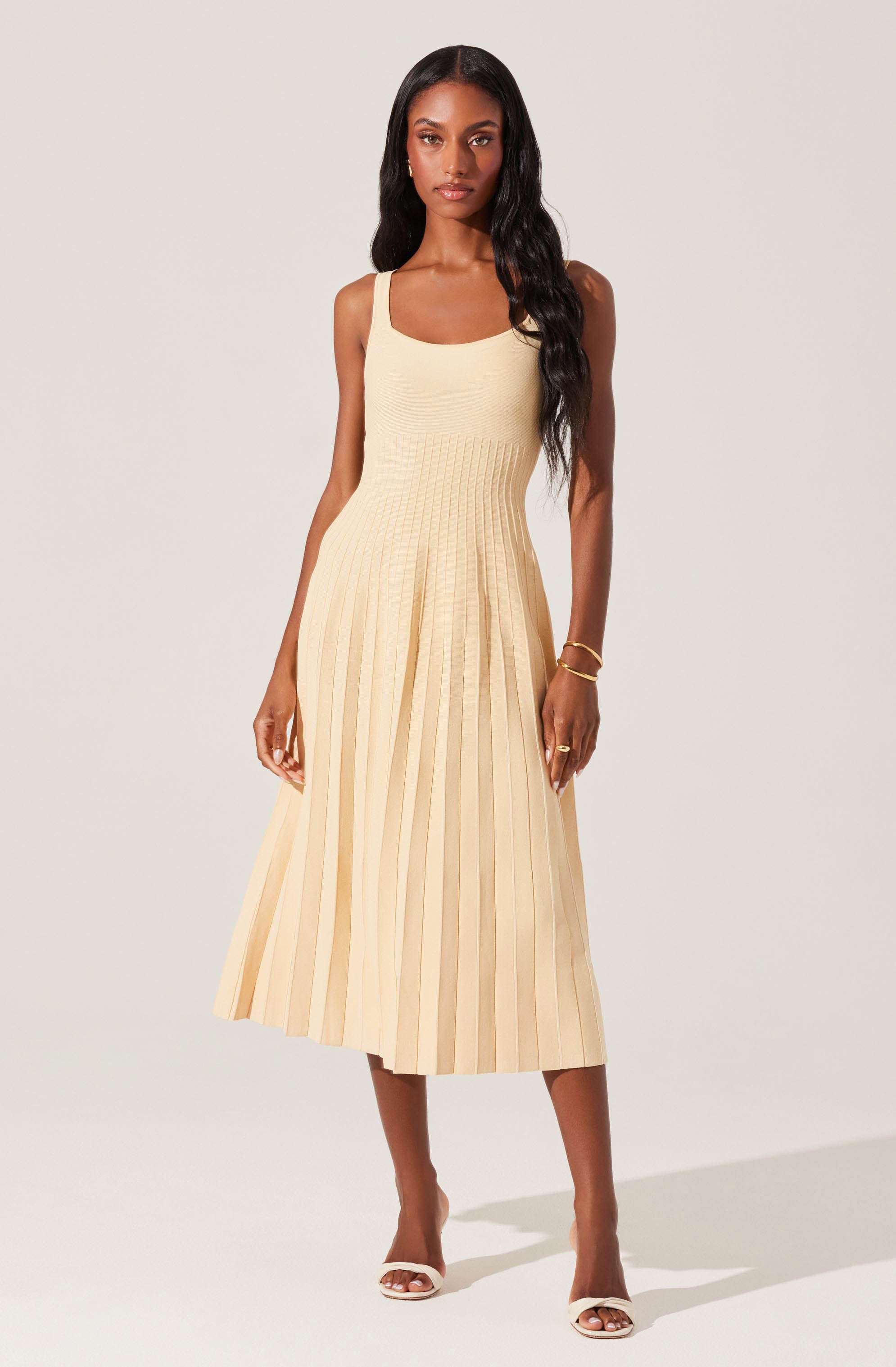 Aylin Pleated Midi Sweater Dress