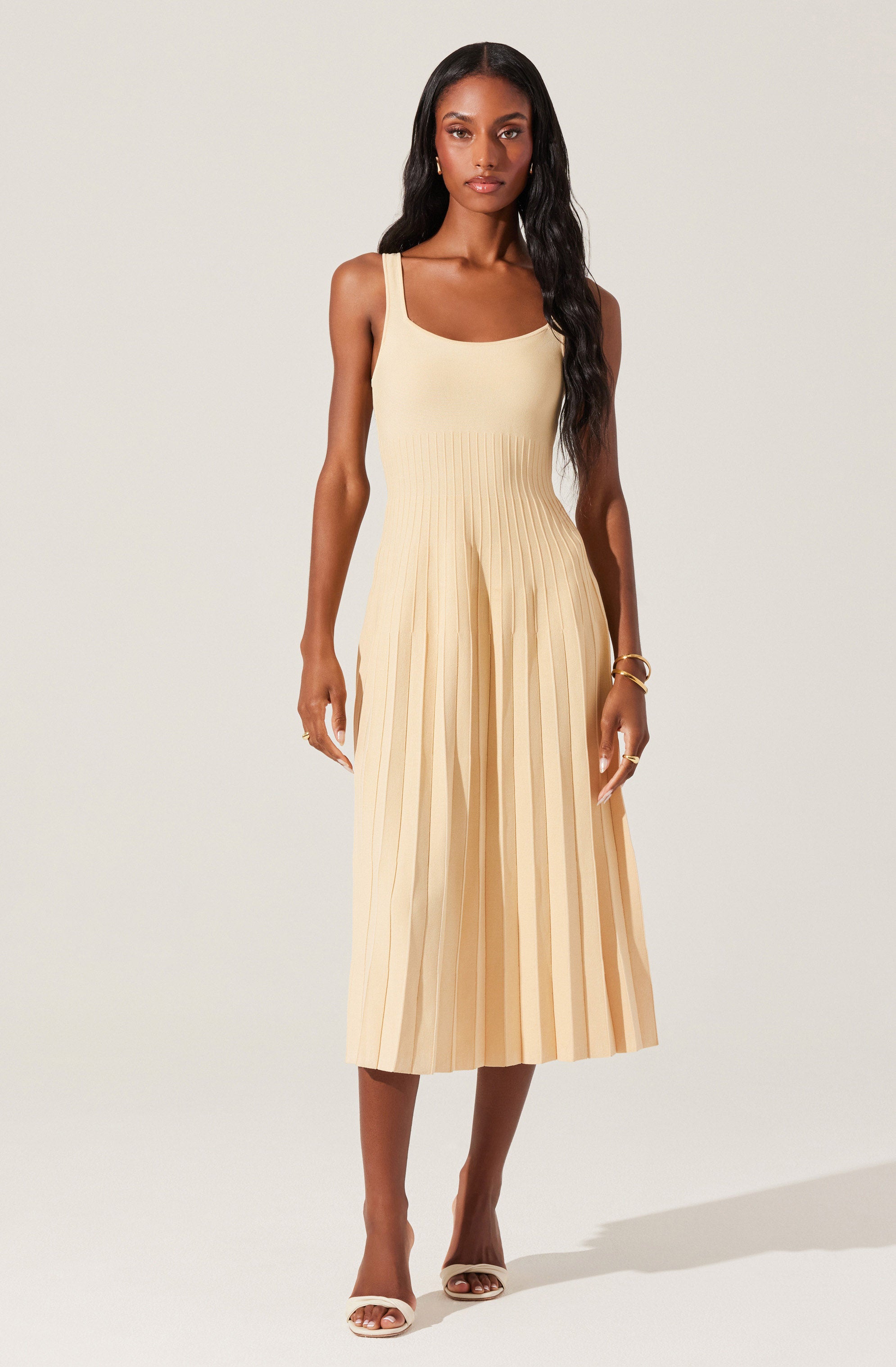 Aylin Pleated Midi Sweater Dress