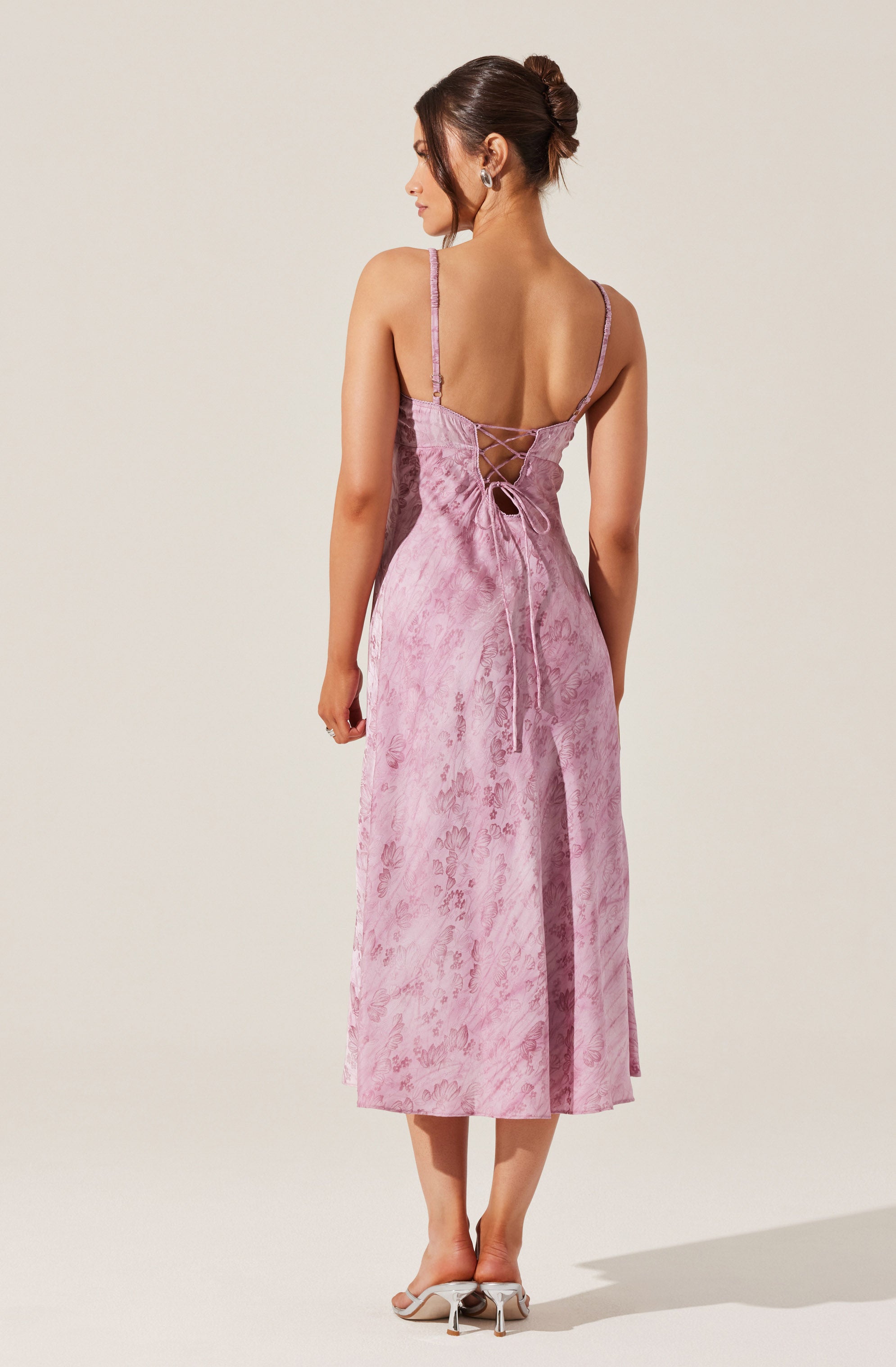 Kaiya Jacquard Satin Midi Dress