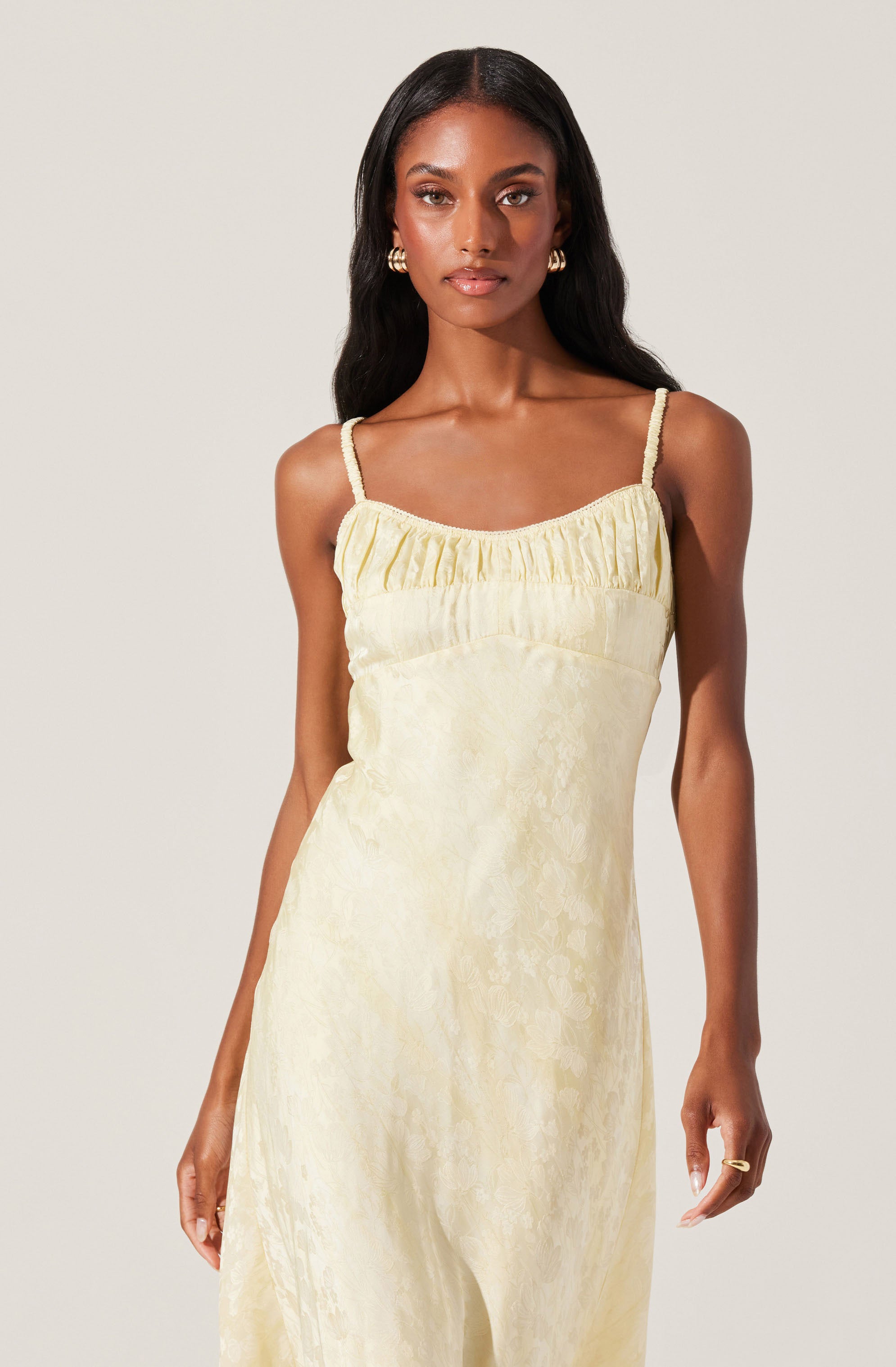 Kaiya Jacquard Satin Midi Dress