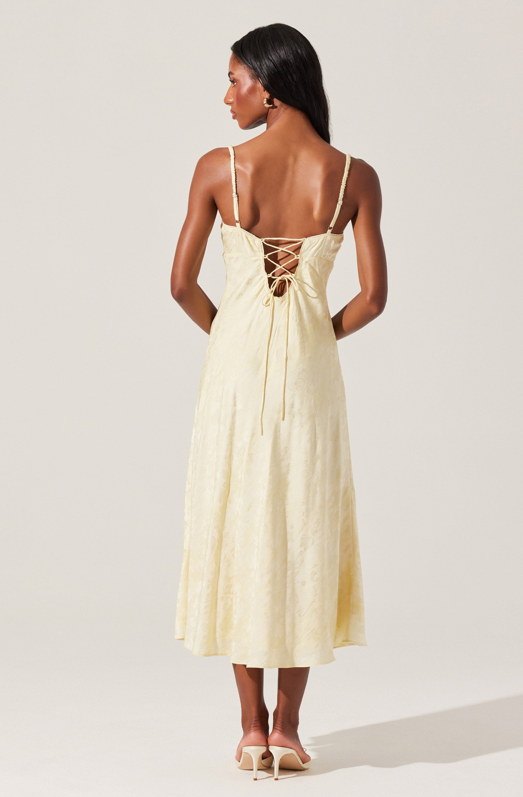 Kaiya Jacquard Satin Midi Dress