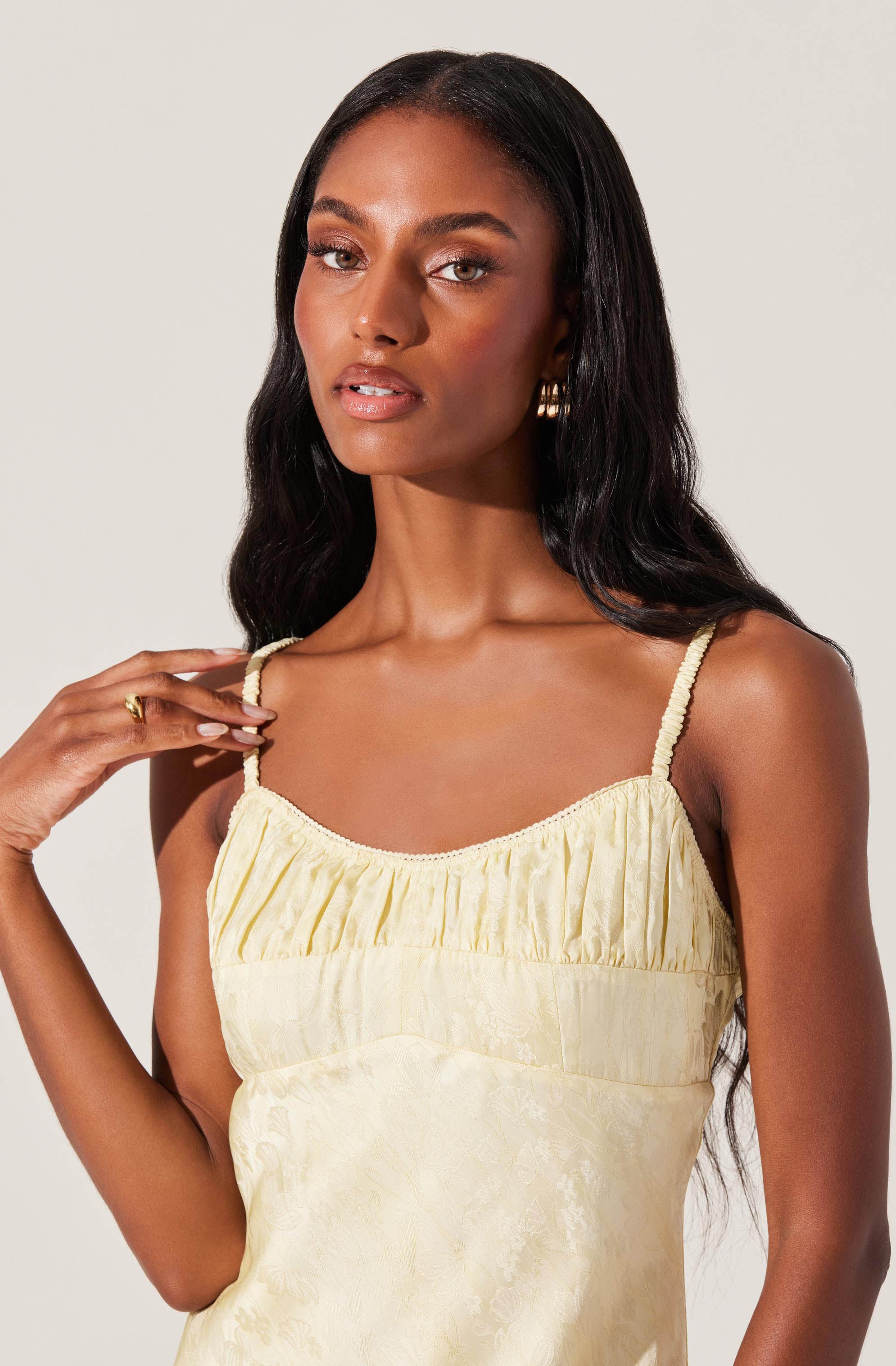 Kaiya Jacquard Satin Midi Dress