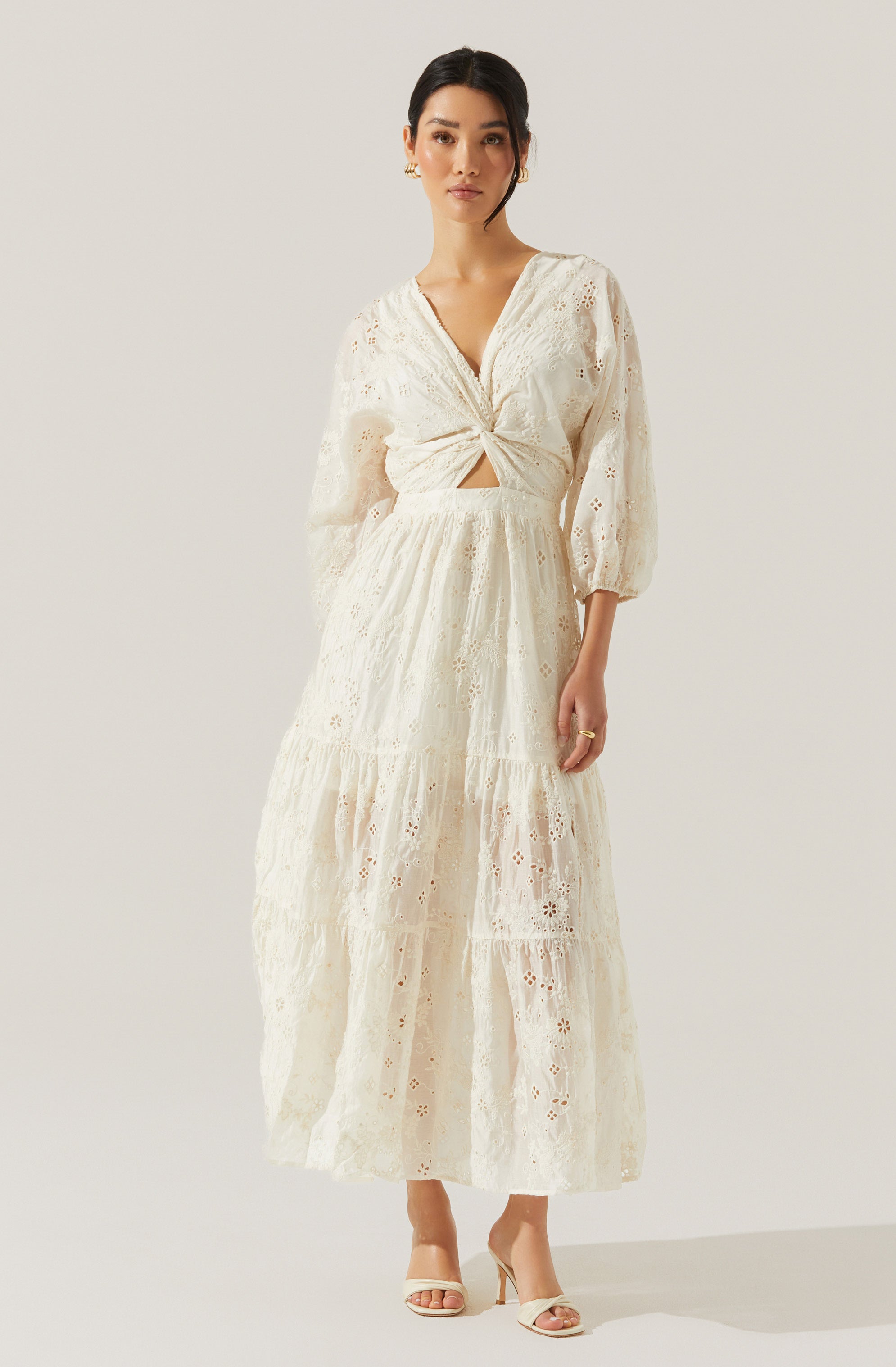 Jesalyn Floral Eyelet Maxi Dress