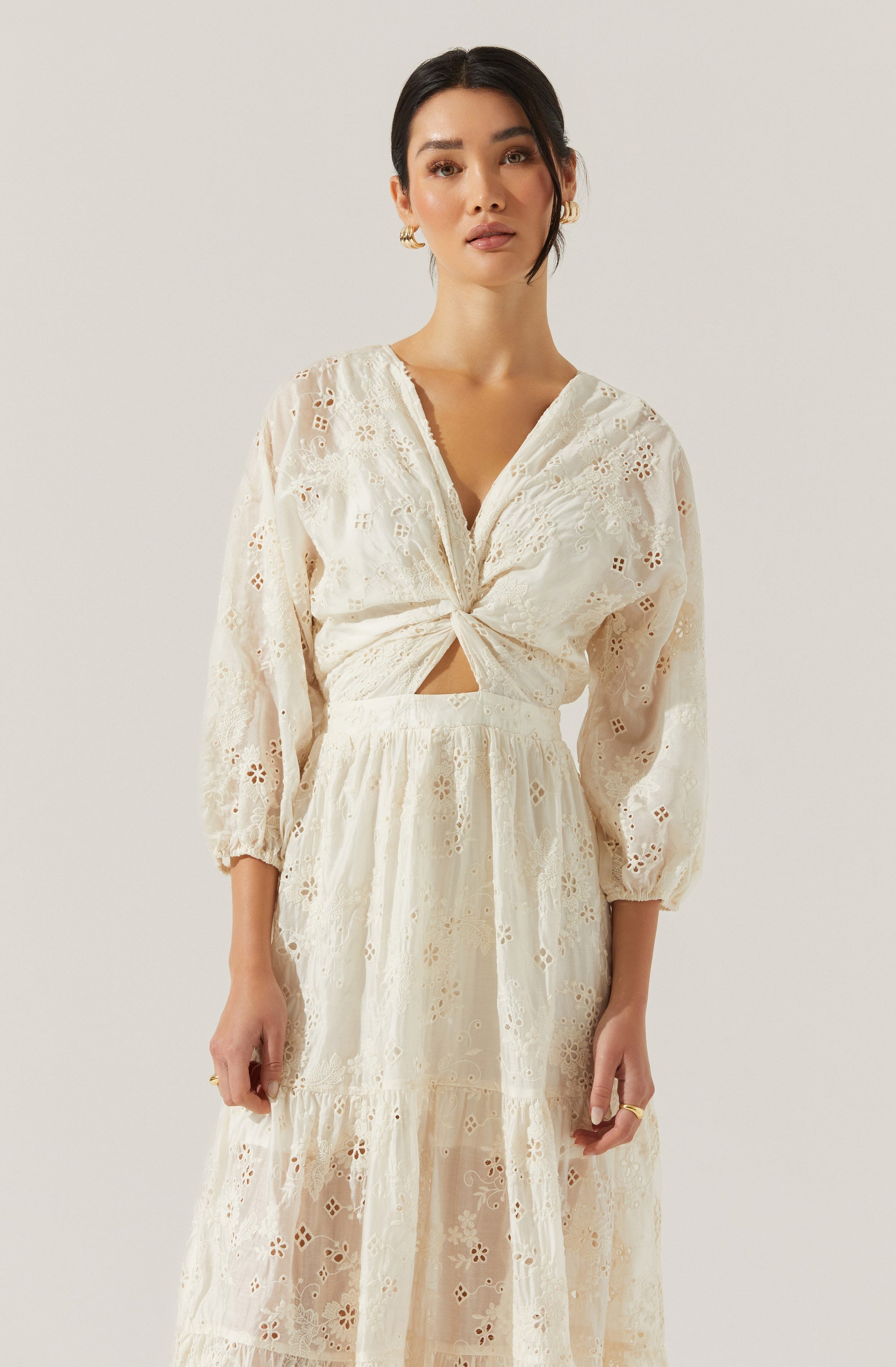 Jesalyn Floral Eyelet Maxi Dress