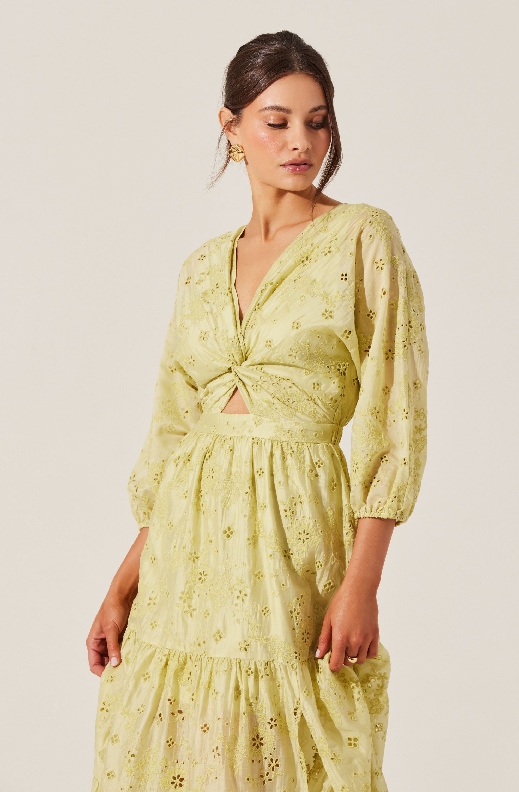 Jesalyn Floral Eyelet Maxi Dress